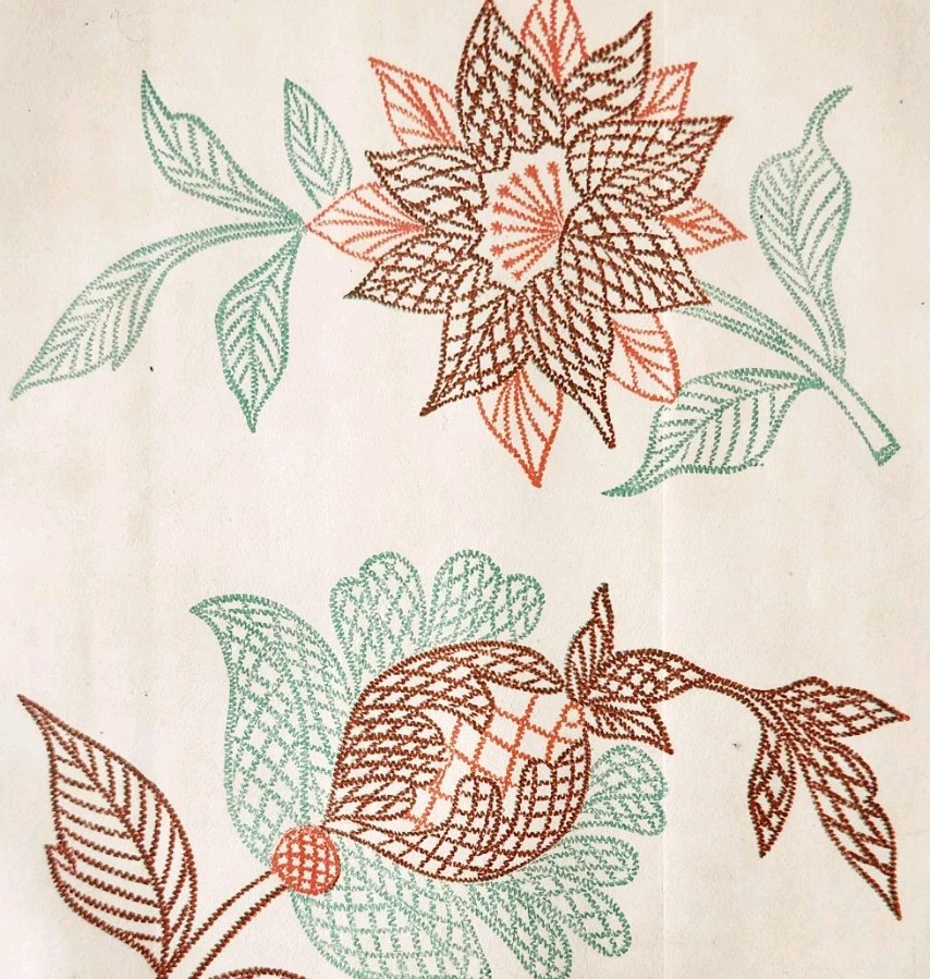 1881 Floral Chenille Embroider Rug Pattern Victorian Color Wood Engraving DWQQ20