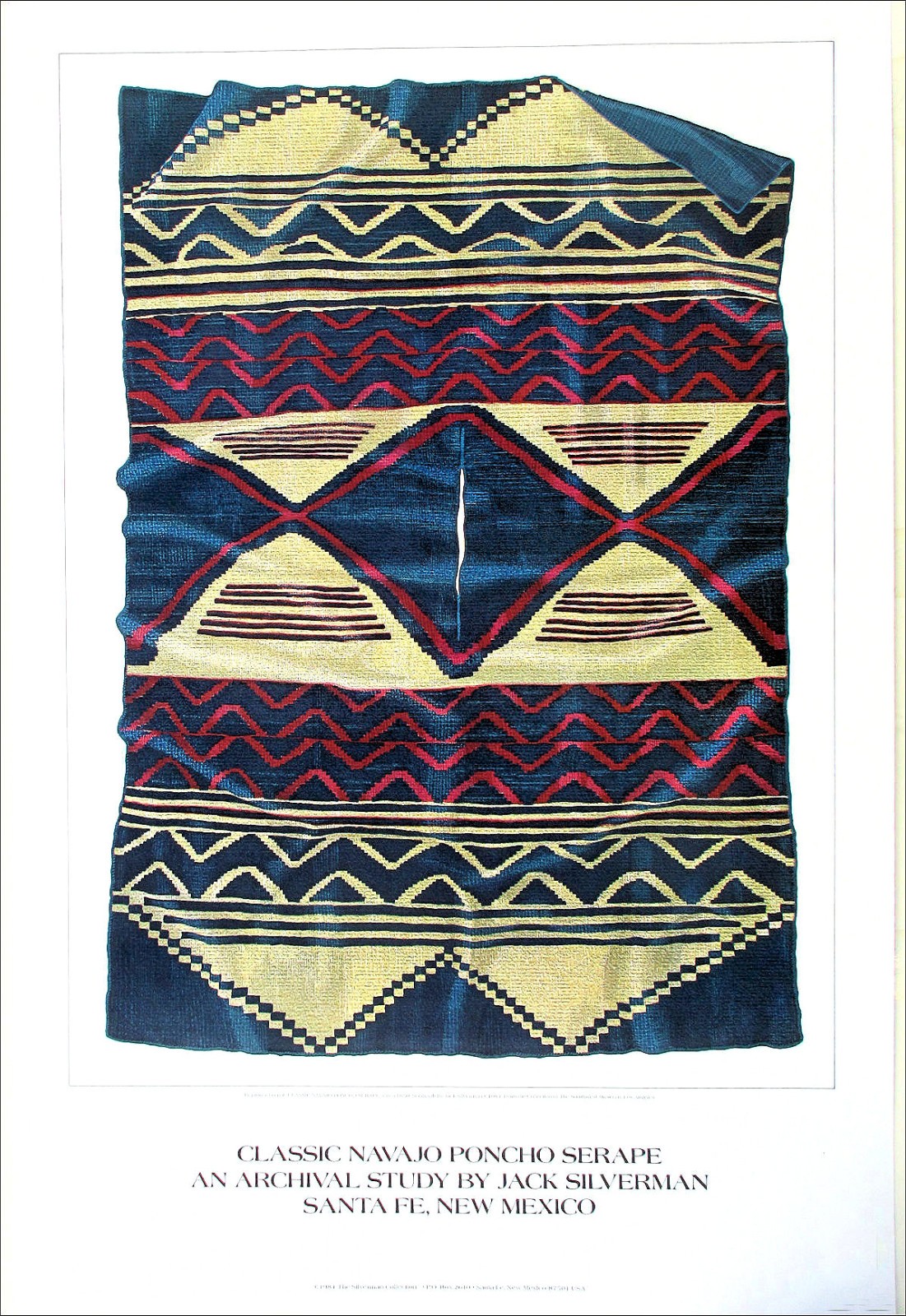 Jack Silverman Navajo Poncho Serape 1984 Sante Fe Poster 36 x 24