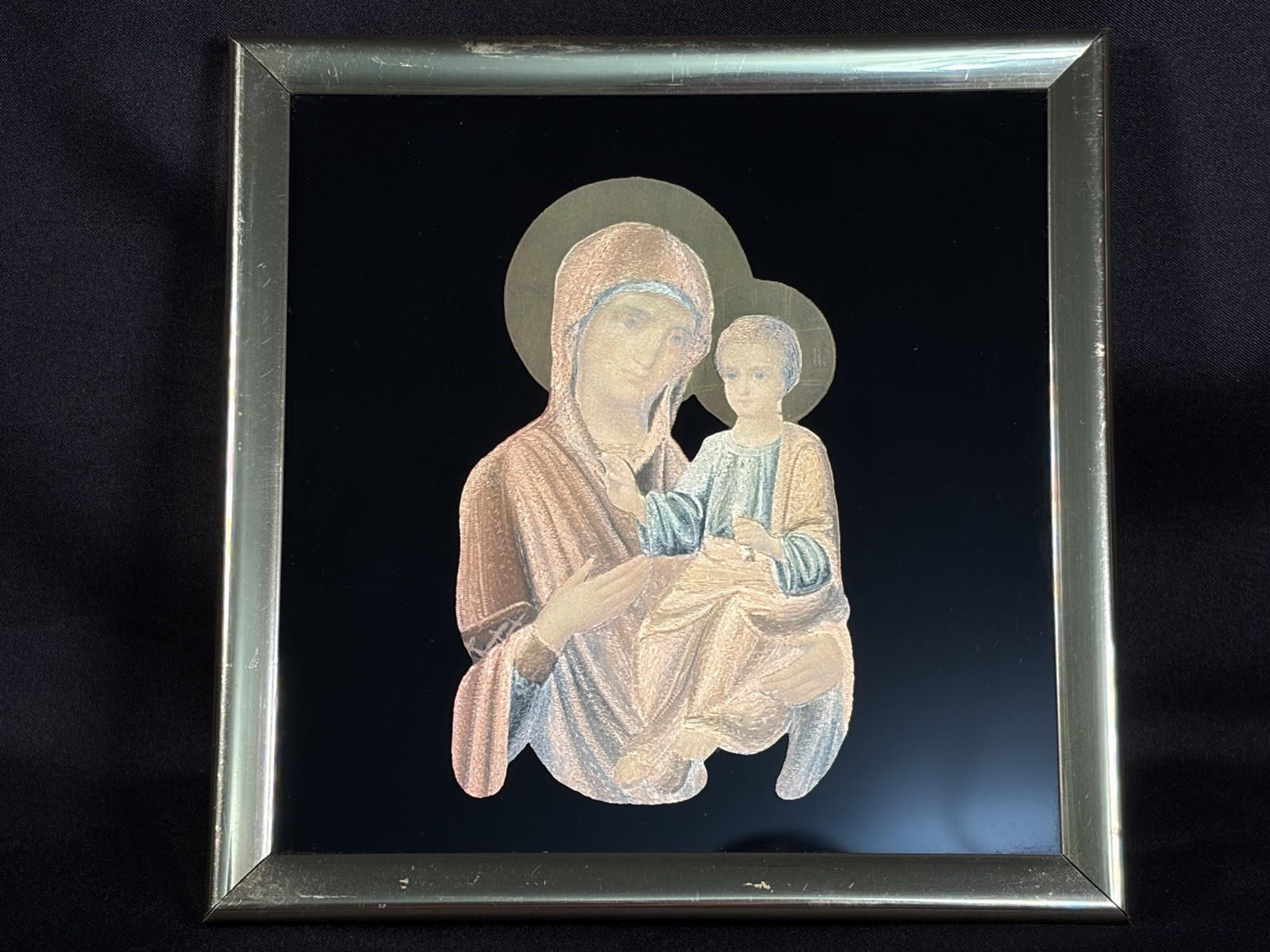 Rare Metal Etching 1982 Madonna & Child 6×6” Marketing Associates Inc England
