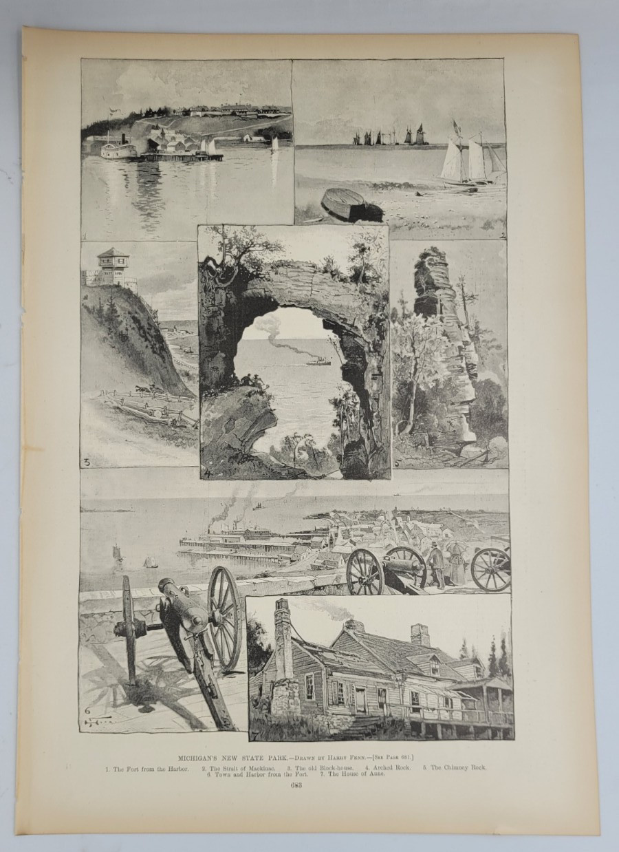 Michigan’s new State Park 1895 vintage print