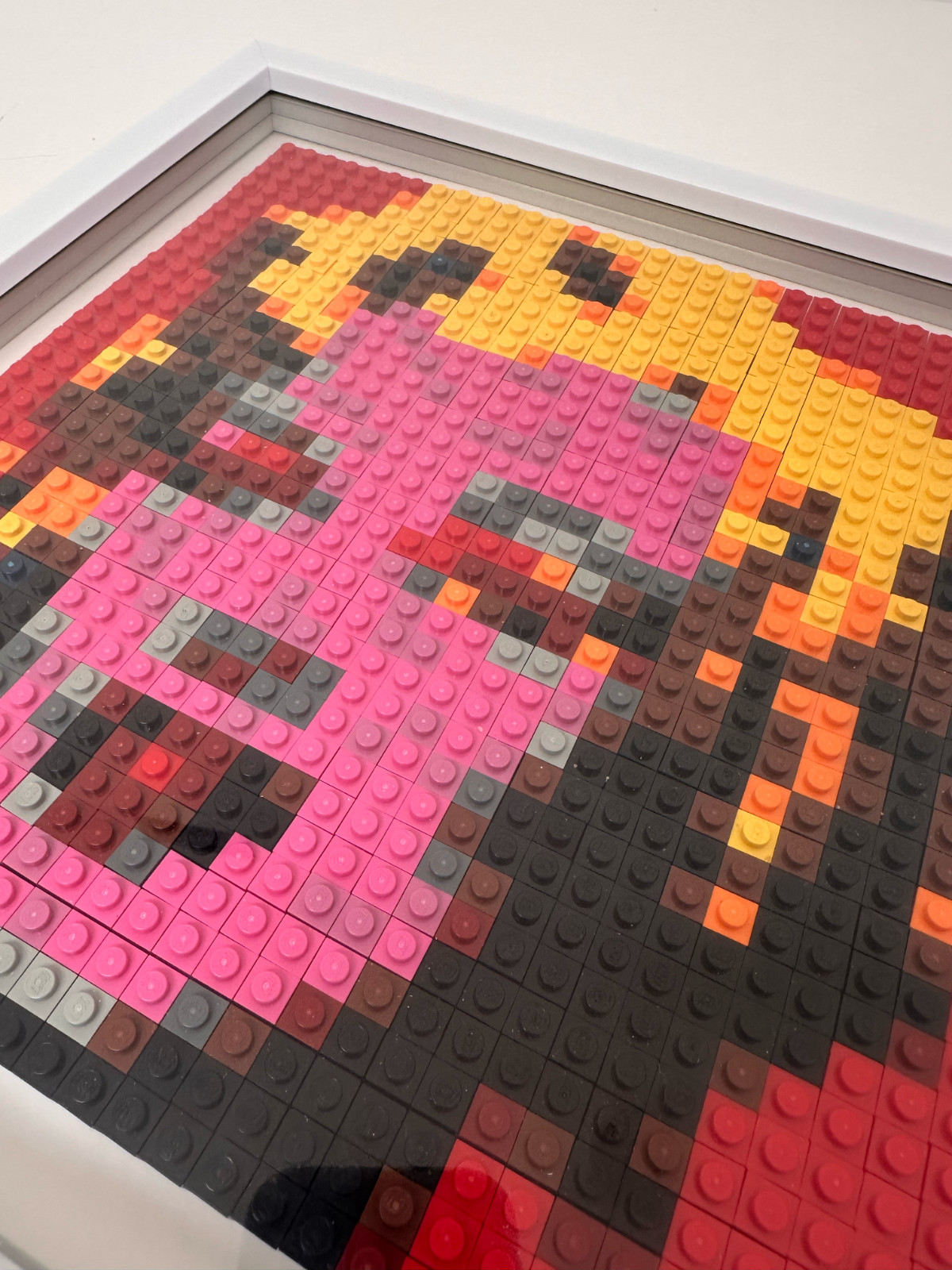 Andy Warhol Marilyn Monroe Art in Legos, Handmade OOAK, Framed, Pop Art 12.75″