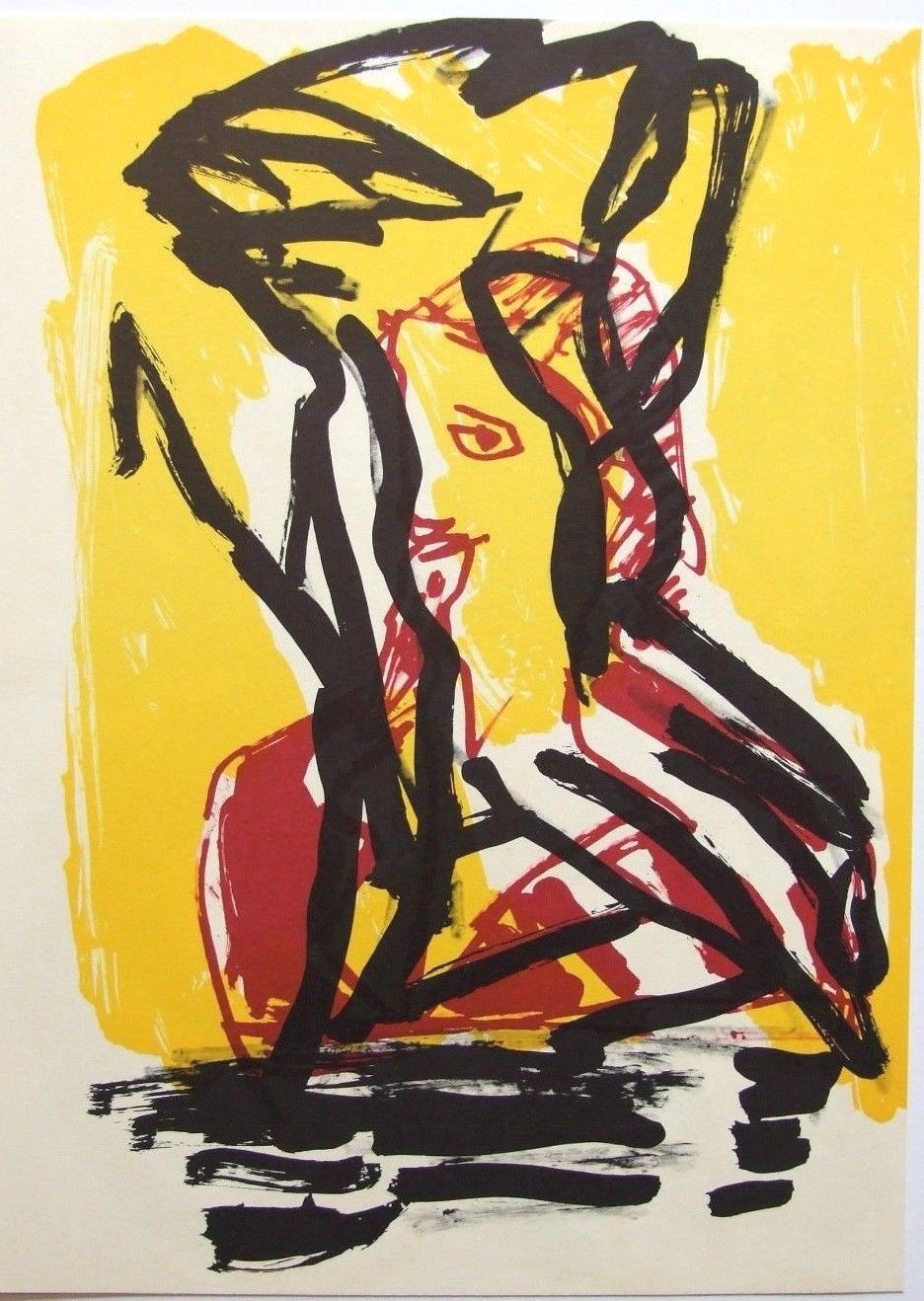 KAREL APPEL vintage ltd ed original lithograph 15 x 11″ 1987 Maeght NO705