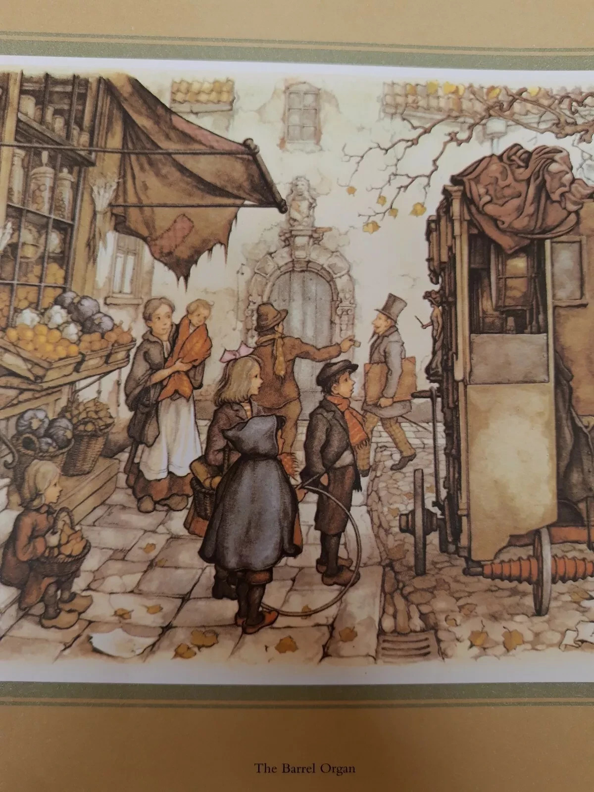Barrel Organ Decoupage Print By Anton Pieck 10 x 8 inches Pack of 5