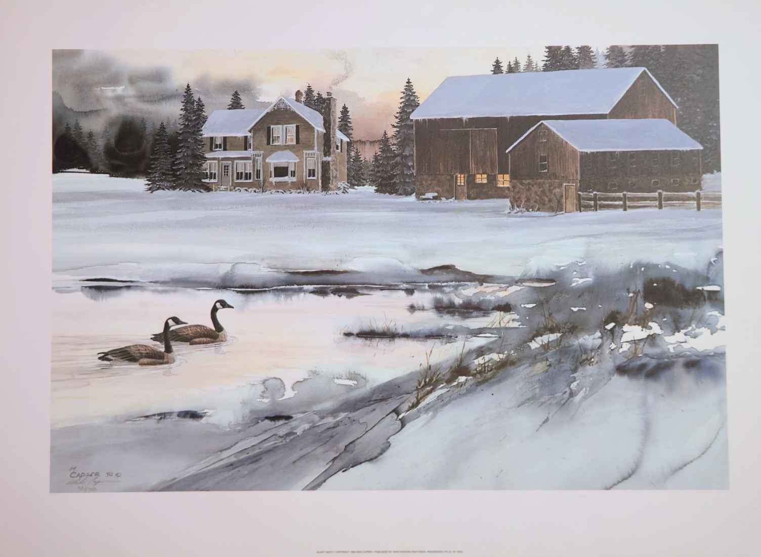 Mike Capser “Silent Night” Signed & Numbered Canadian Geese Print 431/750