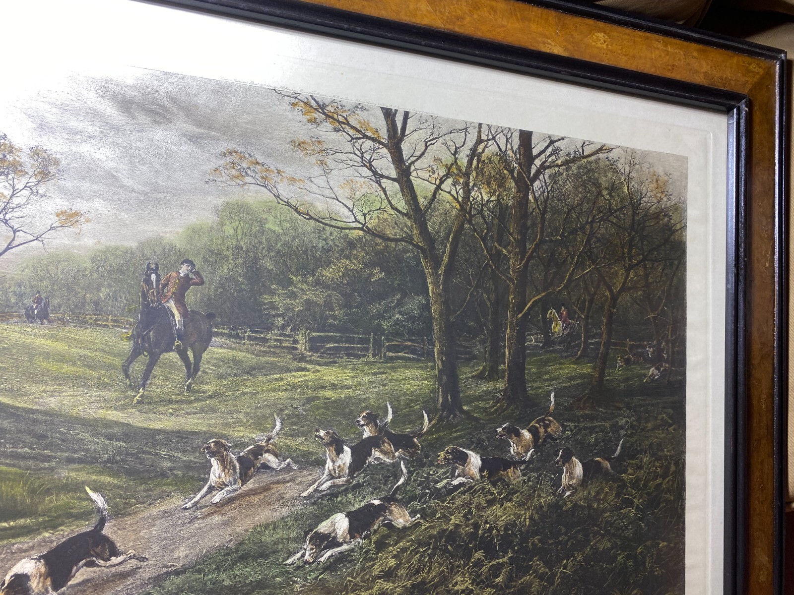 Huge Heywood Hardy (1843 – 1933) – Engraving “Breaking Covert” – Framed