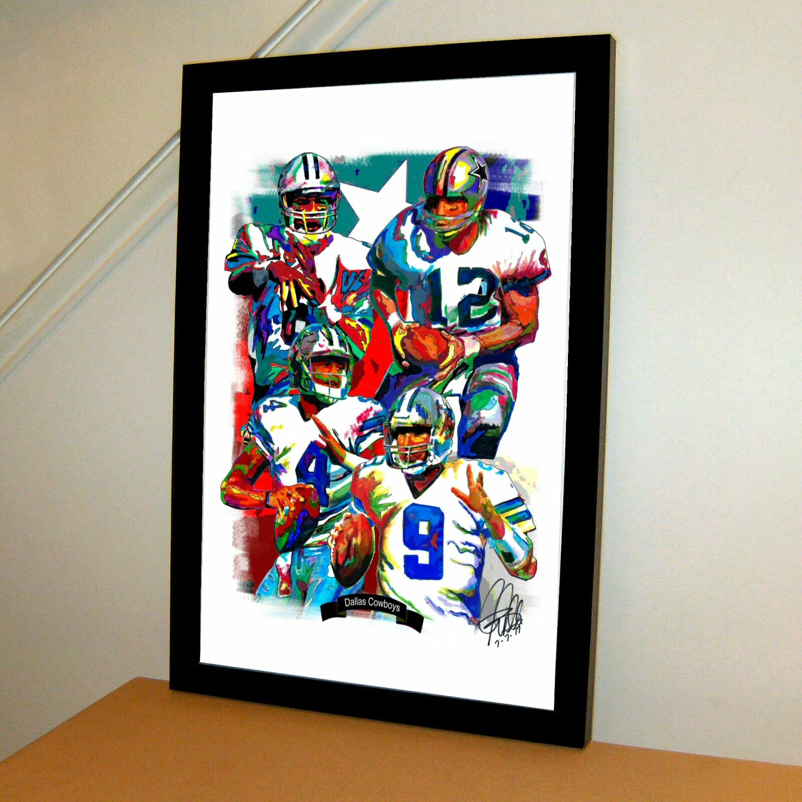 Dallas Cowboys Aikman Staubach Prescott Romo Sports Poster Print Wall Art 11×17