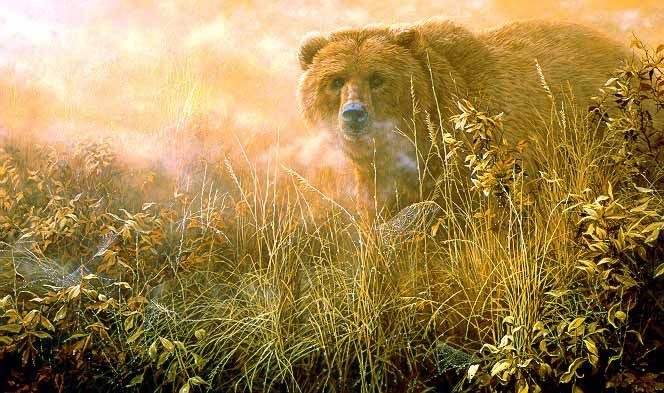 John Seerey Lester Out Of The Mist – Grizzly Signed And Numbered