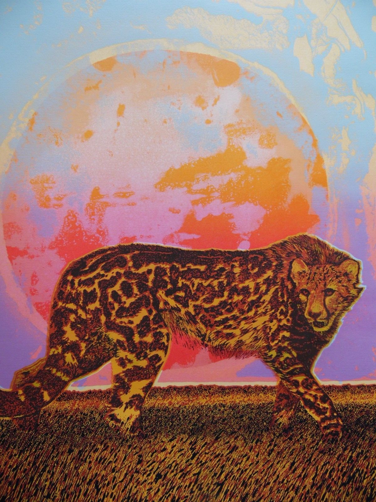 Good Evening Cheetah LE Signed by T. Sharp 87 Big Cat Wildlife Original