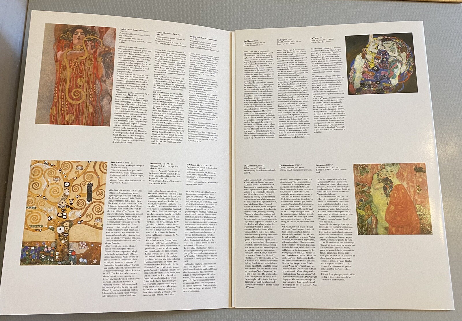 Gustav Klimt 6 Posters Taschen Art Posterbook Prints 1994 Vintage 31 X 44cm