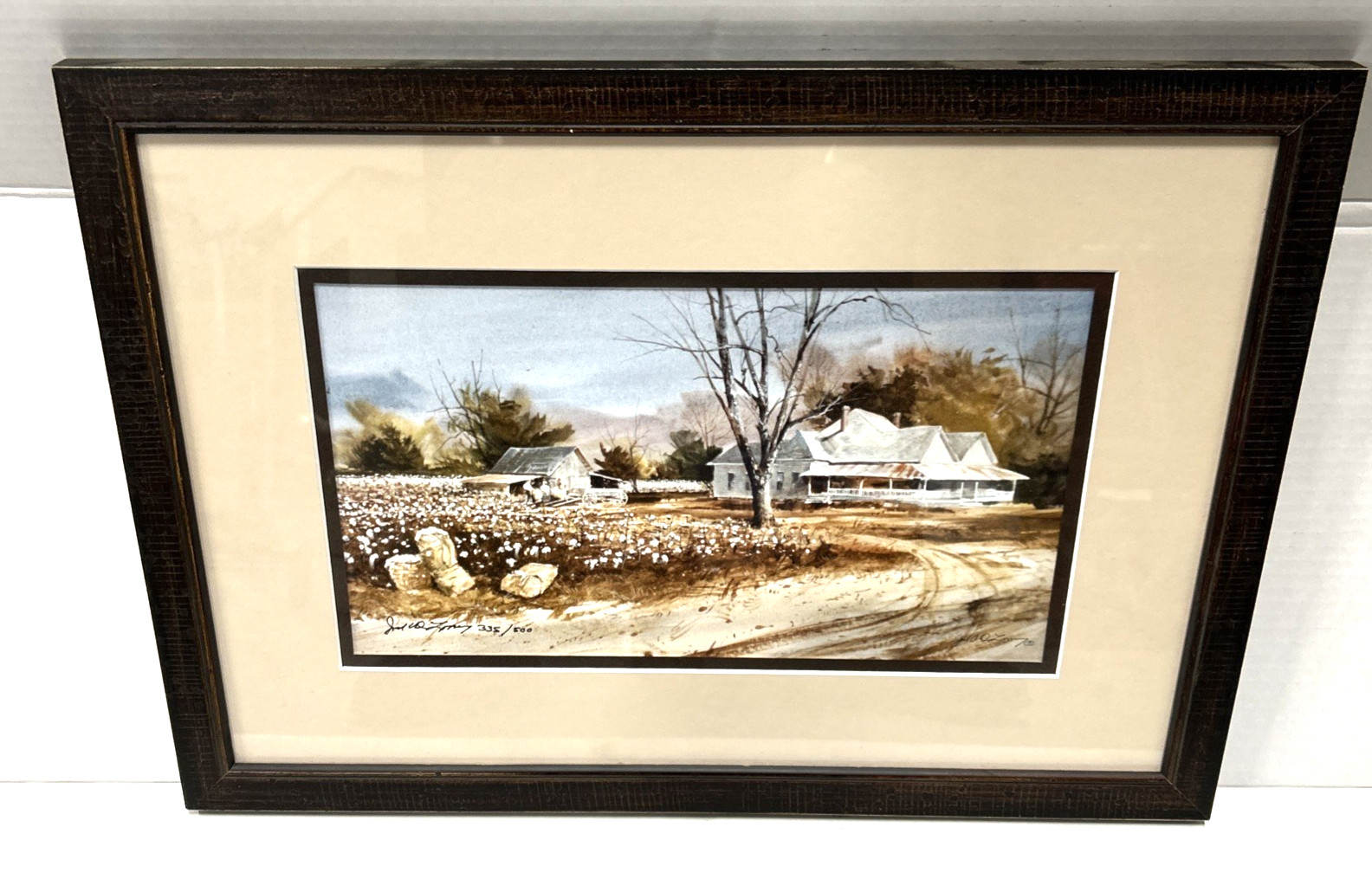 Jack C. DeLoney Double Signed & Numbered Framed Print County Line Cotton 23×16.5