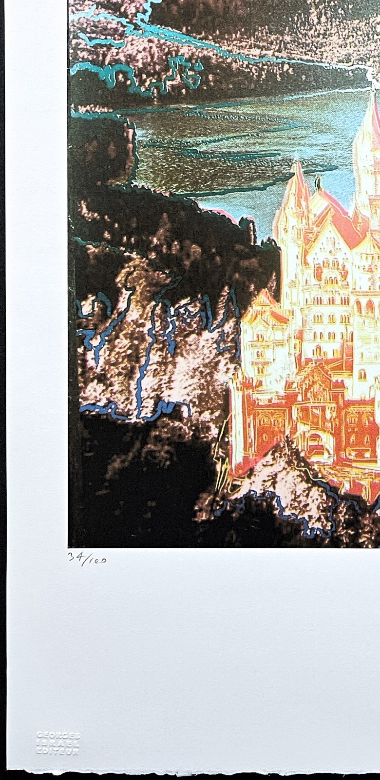 ANDY WARHOL – Neuschwanstein- signed, numbered edition 34/100, 38 x 56 cm