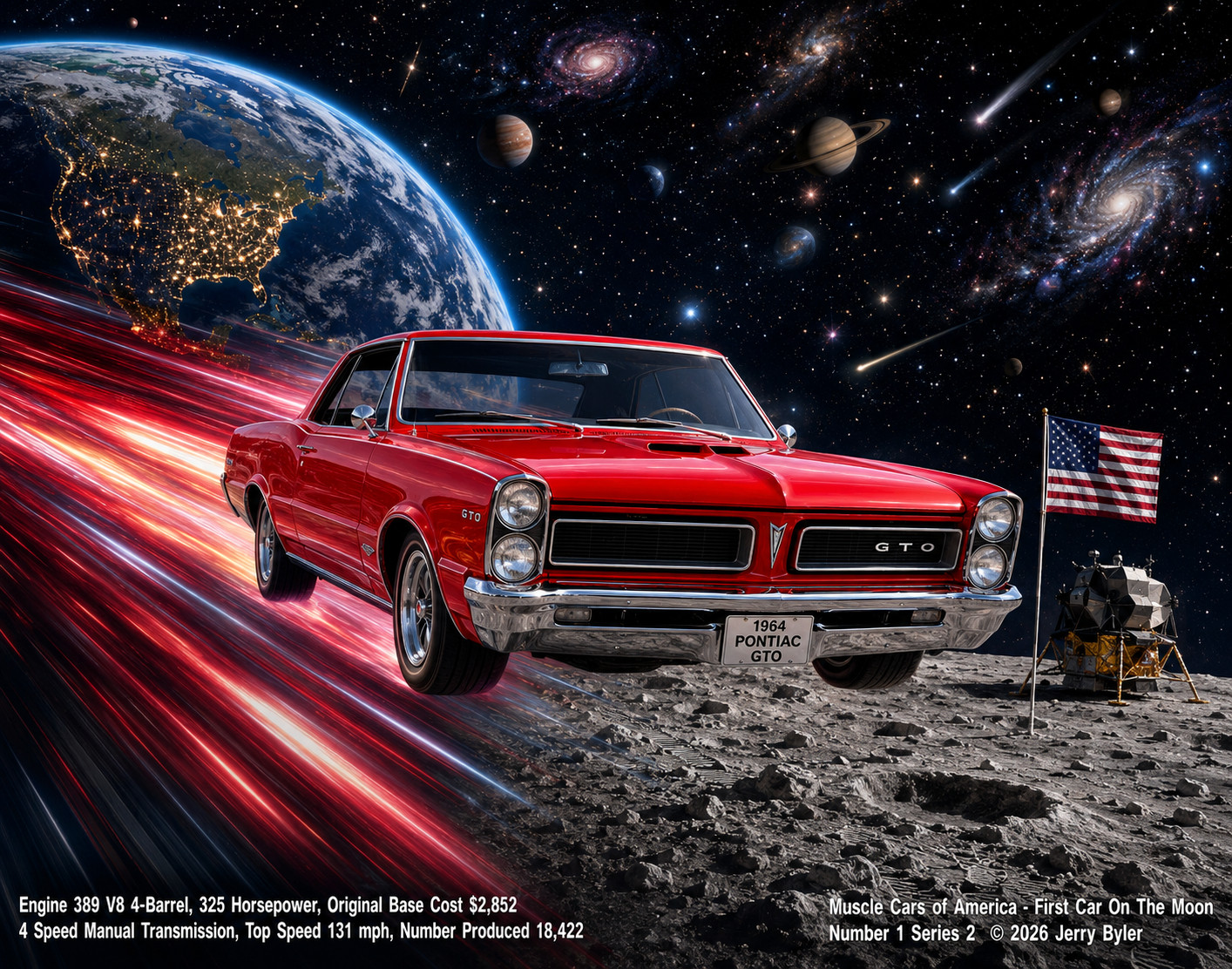 1964 Pontiac GTO Muscle Car Cosmic Art Photo Print LTD ED Signed Numbered COA