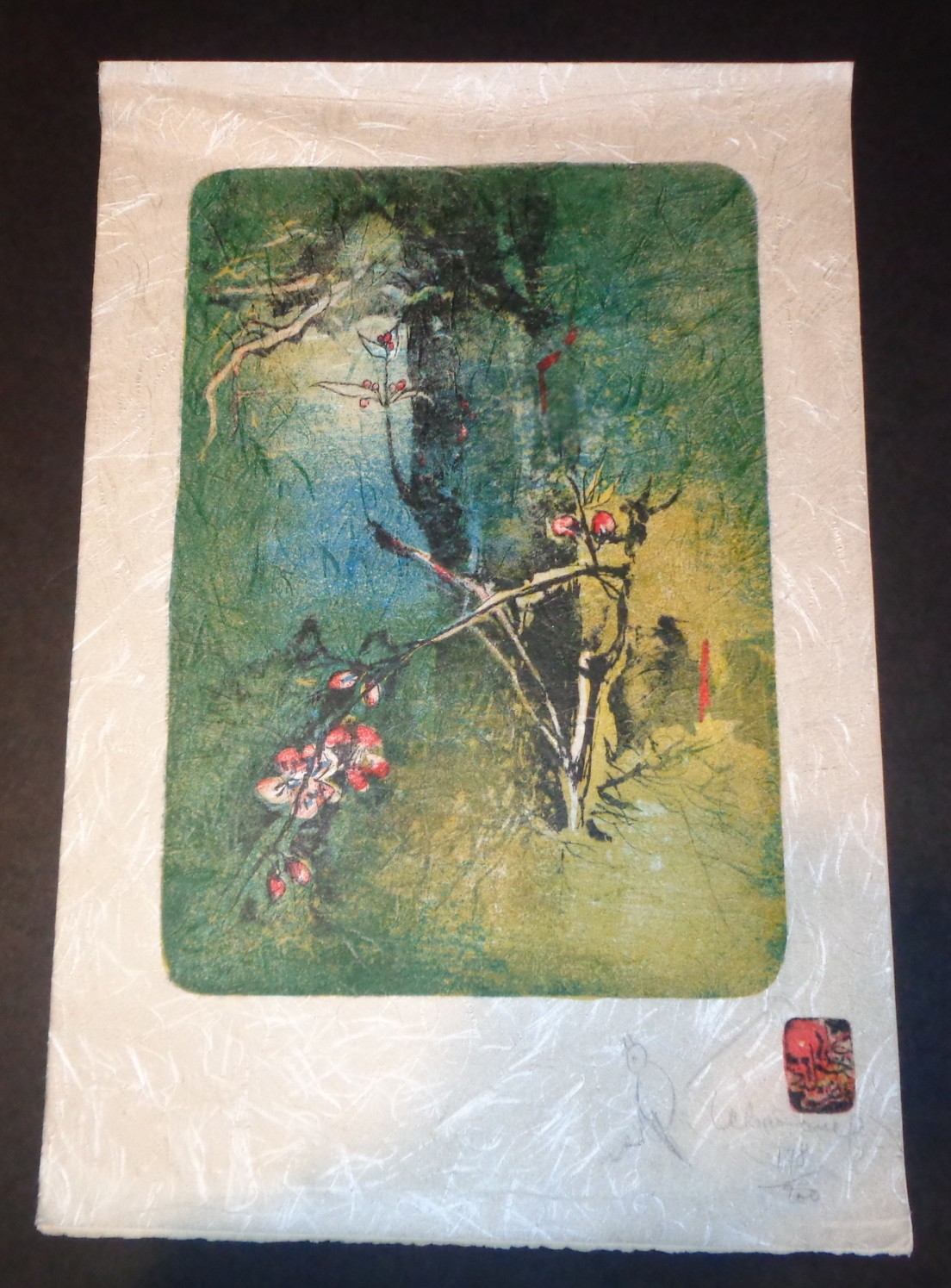 Hoi Lebadang Beauty “Le Fleurs De Minu” Mixed Litho/Rice Paper Signed/Numbered