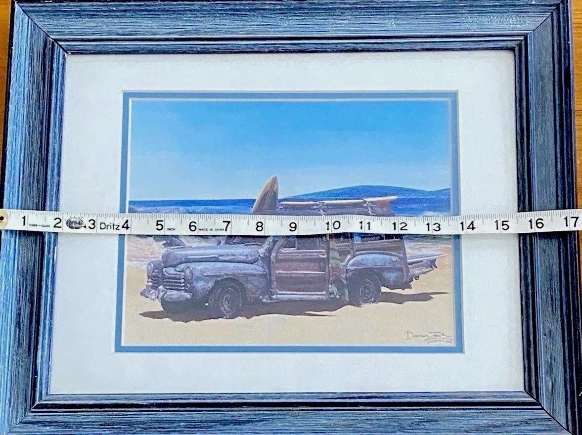 Ford Woody ‘47 Cruiserart Lithograph Matted, Framed with Book By Darshan Zenith