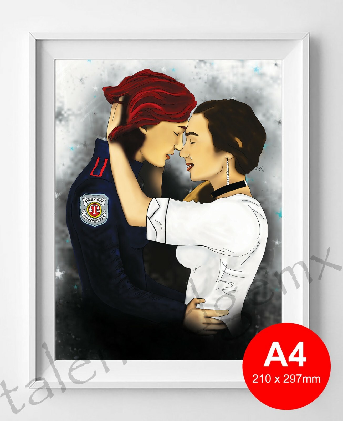 A4 Wayhaught 206 original art print. 210x297mm full colour, Waverly and Nicole