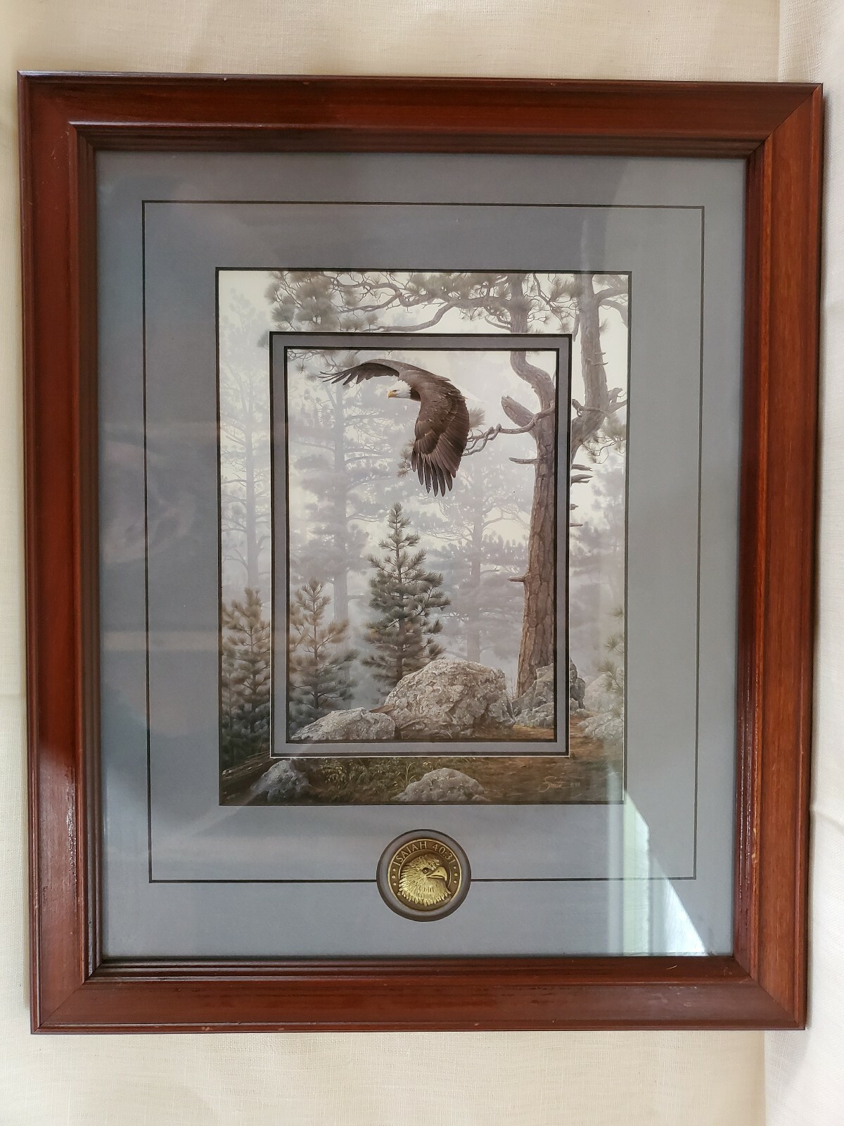 Framed Print ISAIAH 40:31 Eagle in Flight Free Shipping