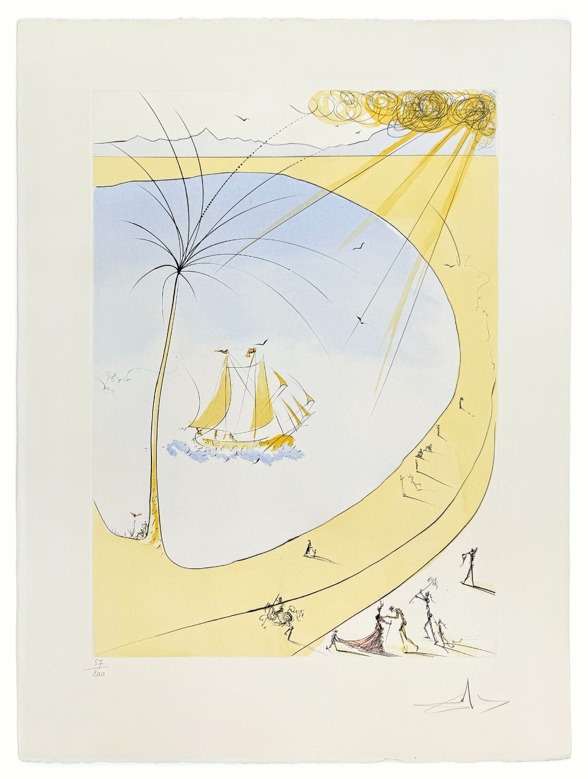 Salvador Dali “Hommage a Picasso (Cannes / Cote d’Azur)” 1973 | Signed Etching