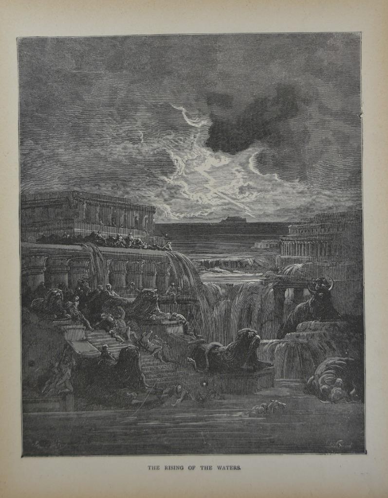 Gustave Dore Religious Art The Rising Waters Art Antique 1880 History