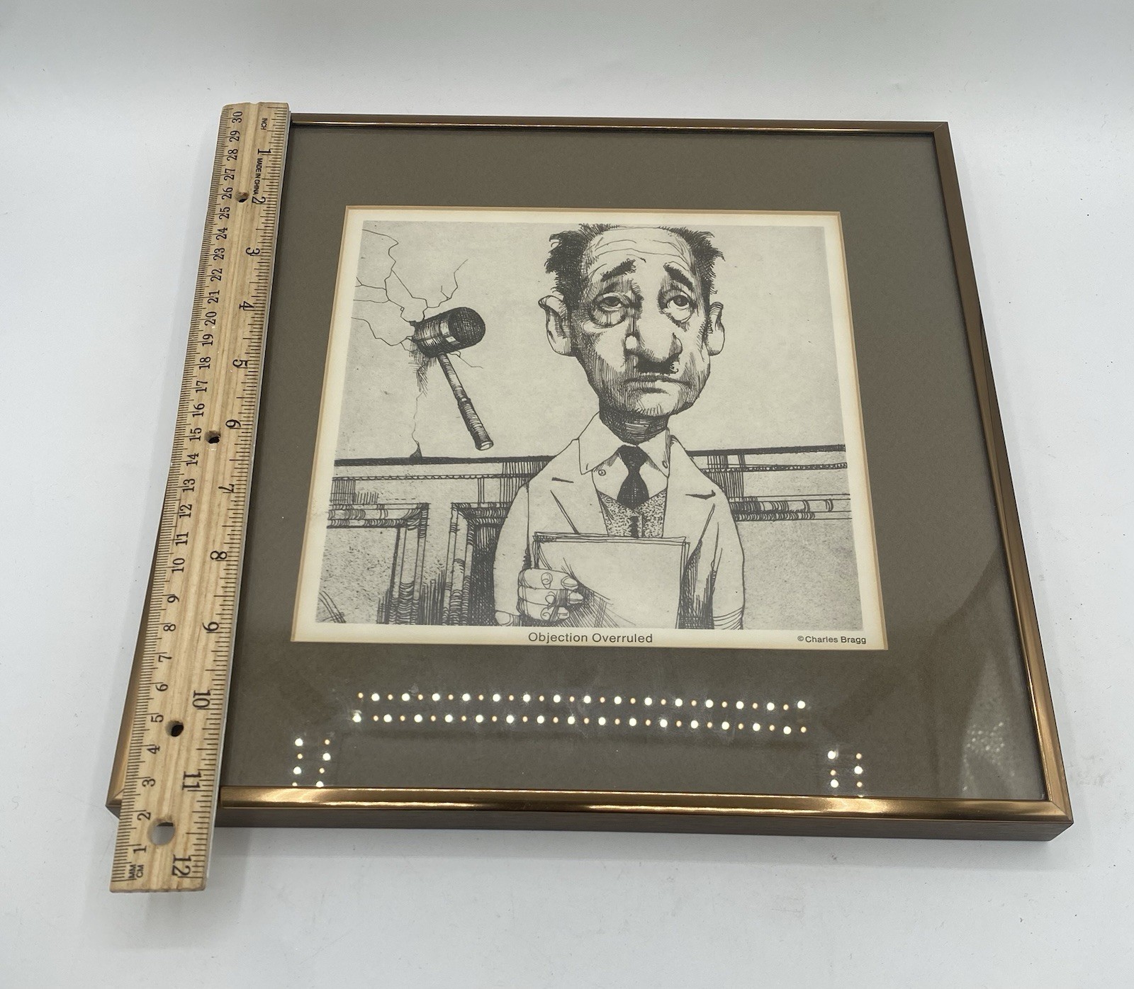Charles Bragg Objection Overruled Framed Courtroom Satire Art Print