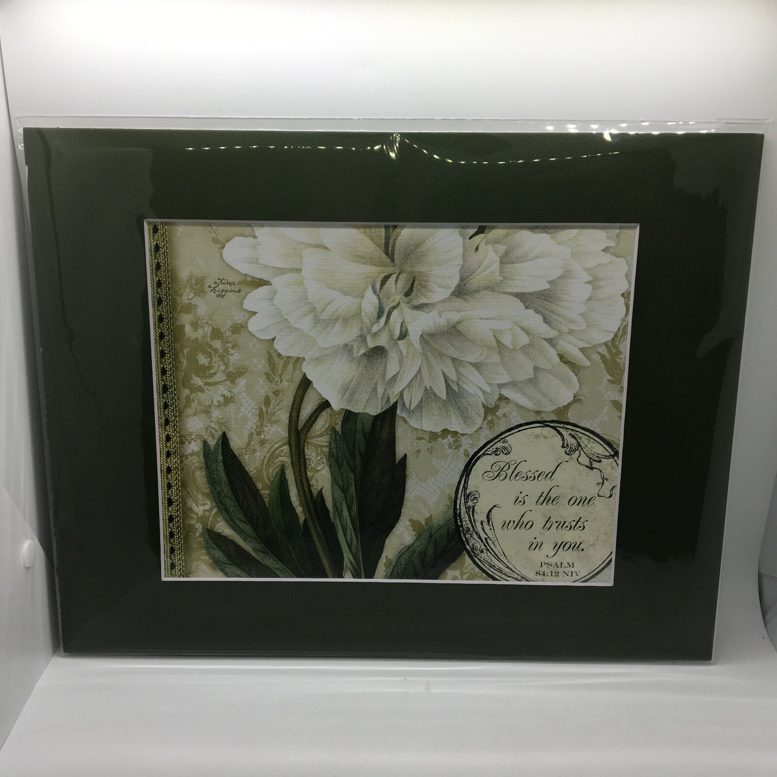 New 11×14 Matted to 8×10 Religious Art W/Backer Scripture Psalm 84:12 NIV