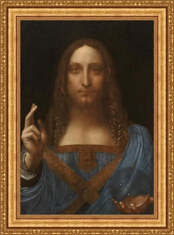“Salvator Mundi”(37.5″x27.5”)Leonrdo Da Vinci  Framed Canvas Giclee Print(535-01
