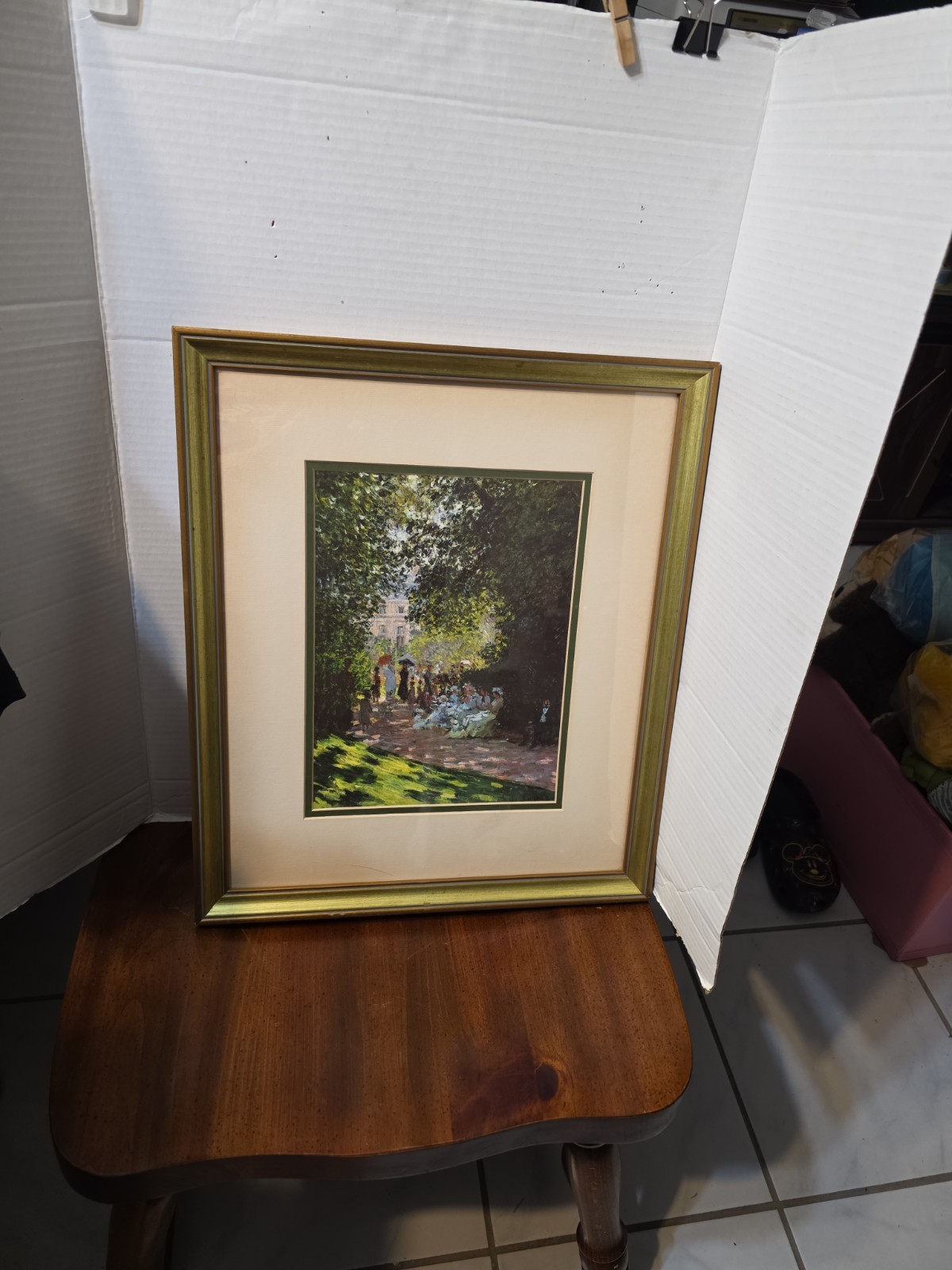 Parc Monceau Claude Monet Print 19×17 In Glass Frame Print Is 9×12 Lithograph