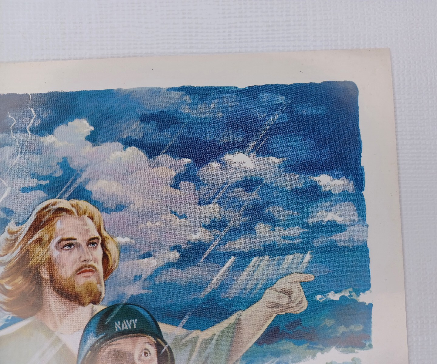 George Pollard Print Jesus Showing The Way Navy Soldier Copyright 1969 Imperial