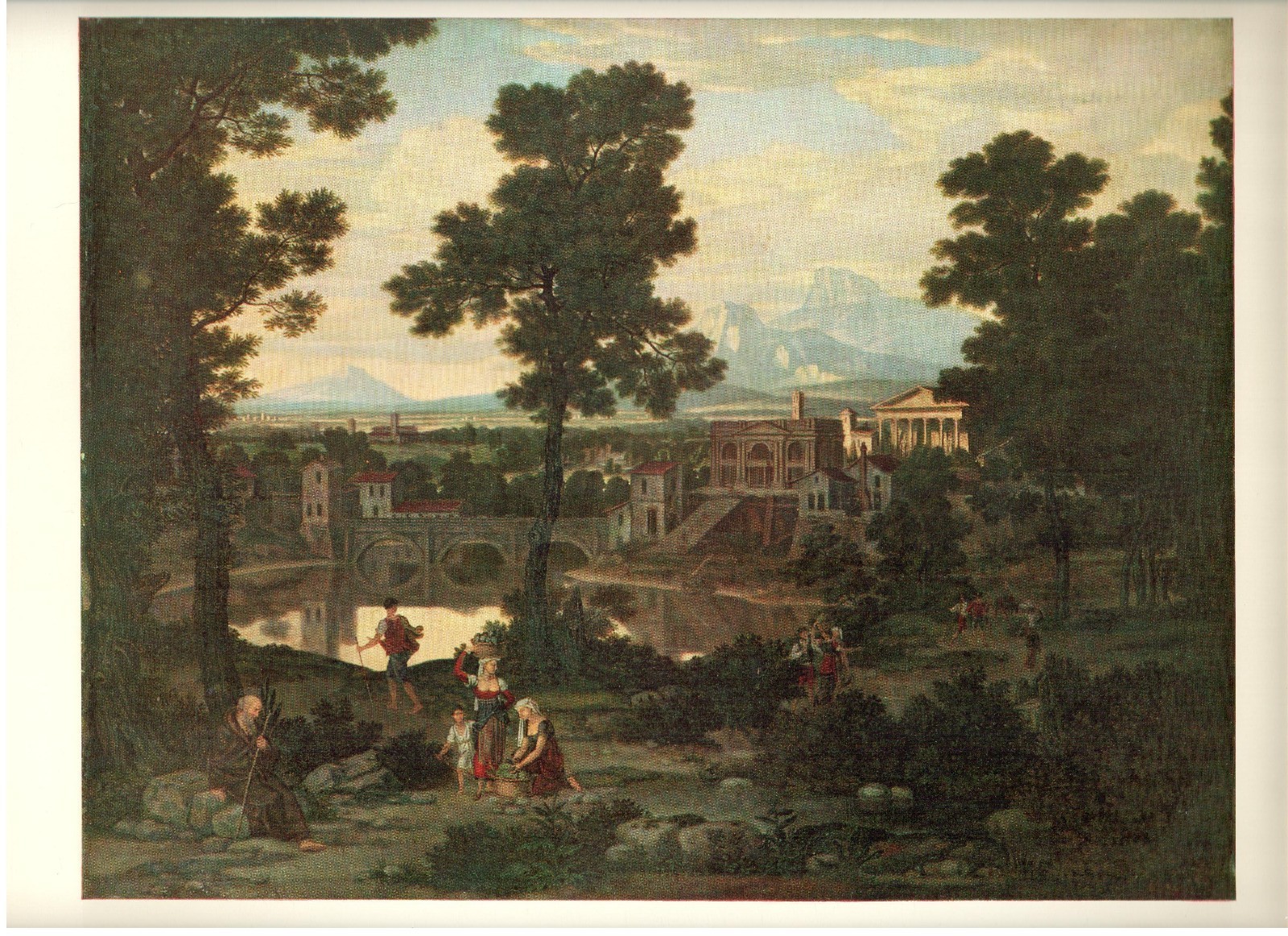 1960 Art Print “Italian Landscape” By Washington Allston, American