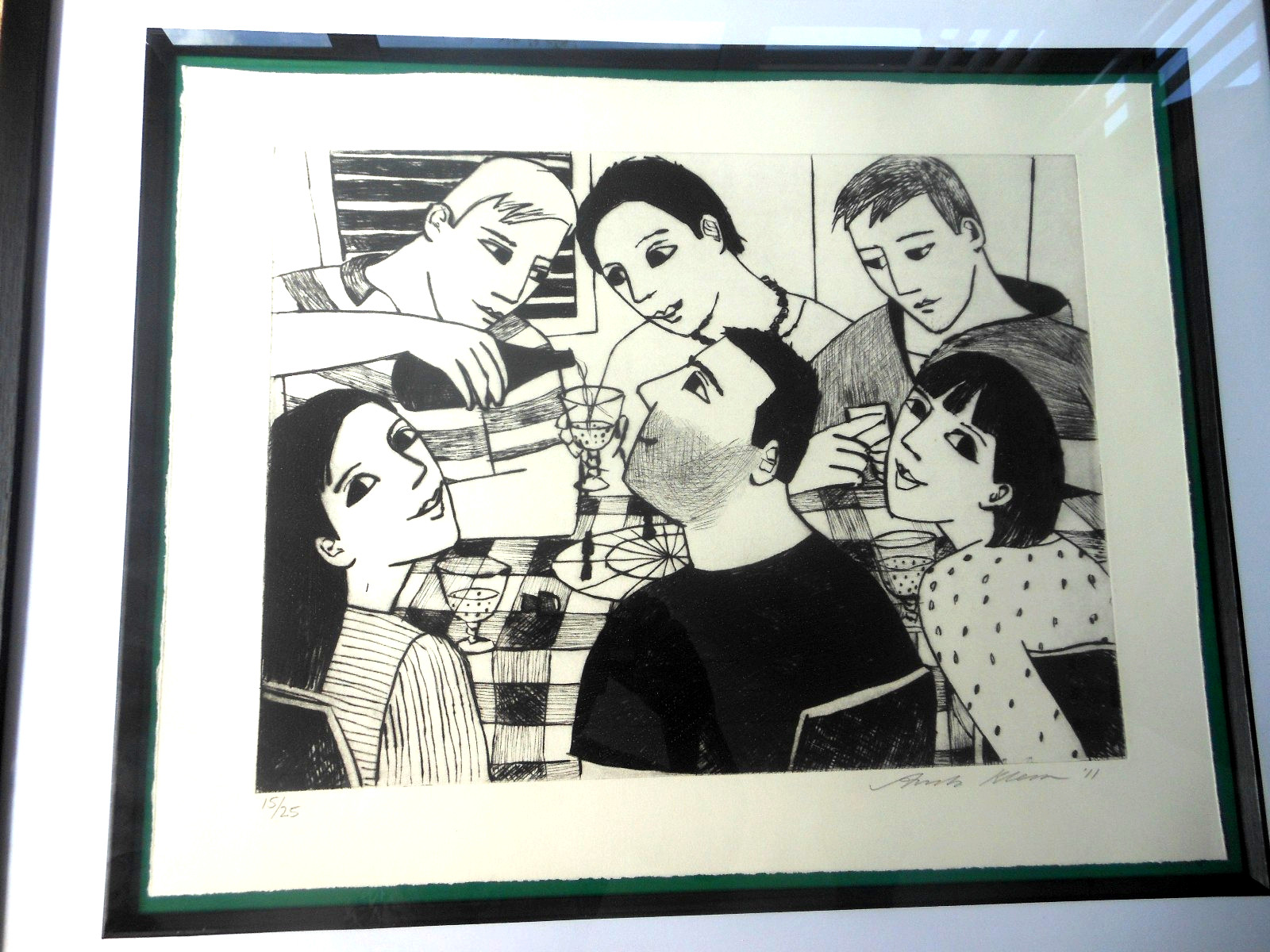Anita Klein Signed Limited Edition Print 15/25 Birthday Party In Italy – Framed