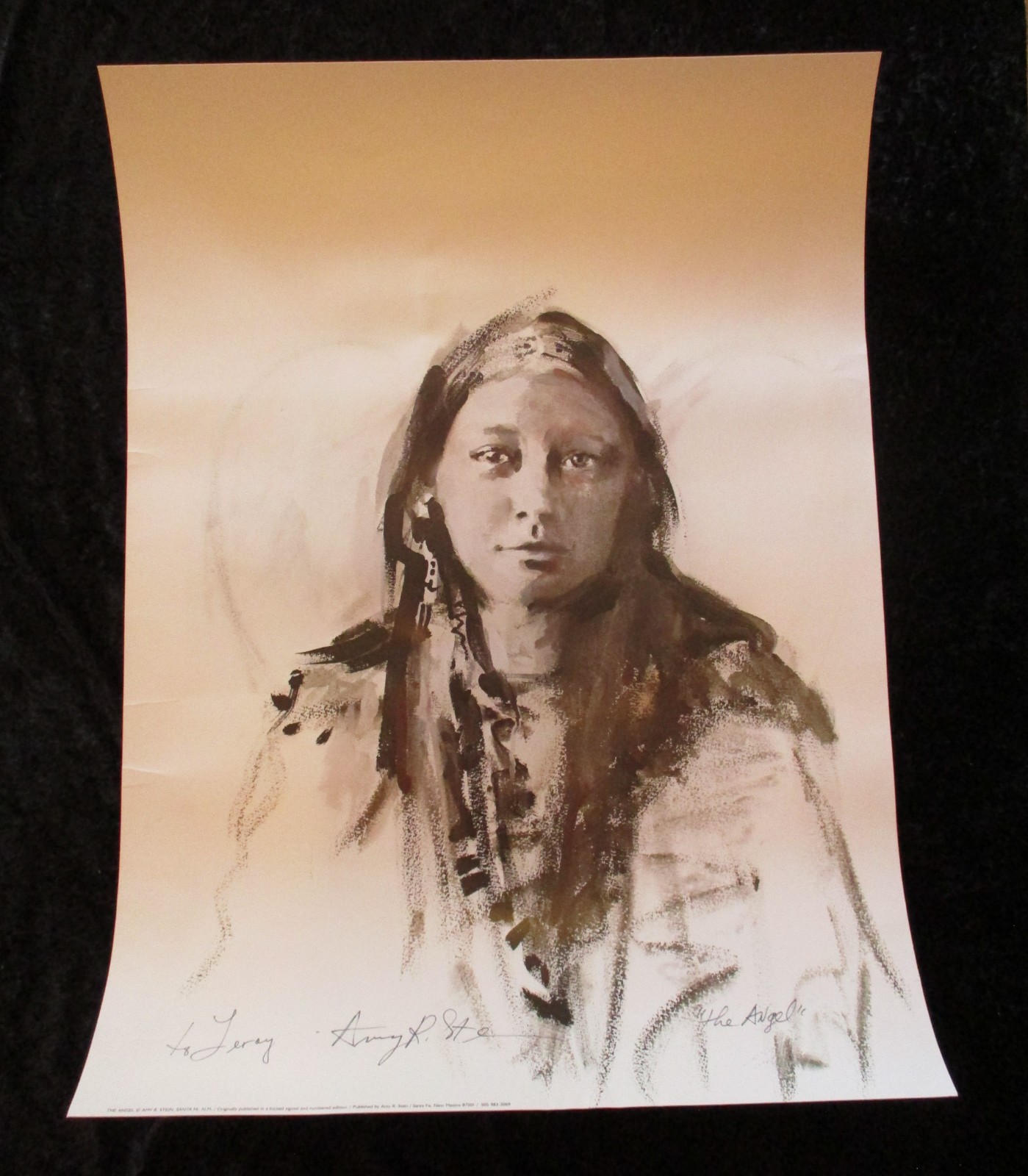 Vintage Amy R. Stein Limited & Signed Print “The Angel” in Black & White 30 x 22