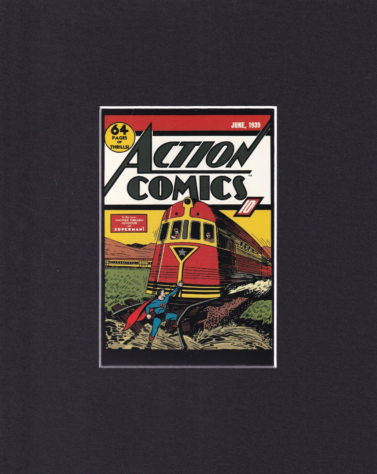 8X10″ Matted Art Print DC Book Cover: Action Comics Superman 13 (1939)