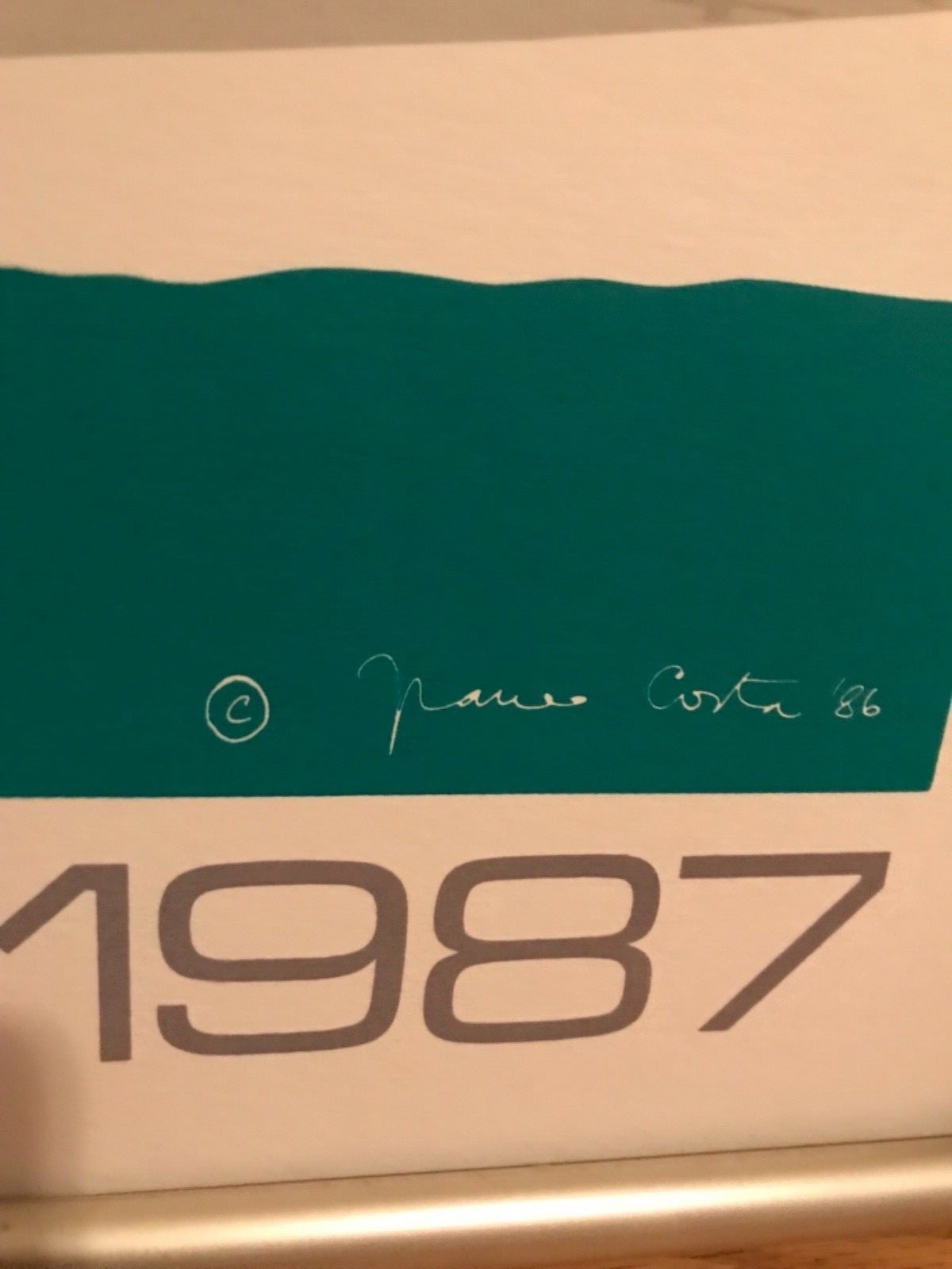 America’s Cup 1987 Serigraph Franco Costa – chopmark artist’s initials “FC”