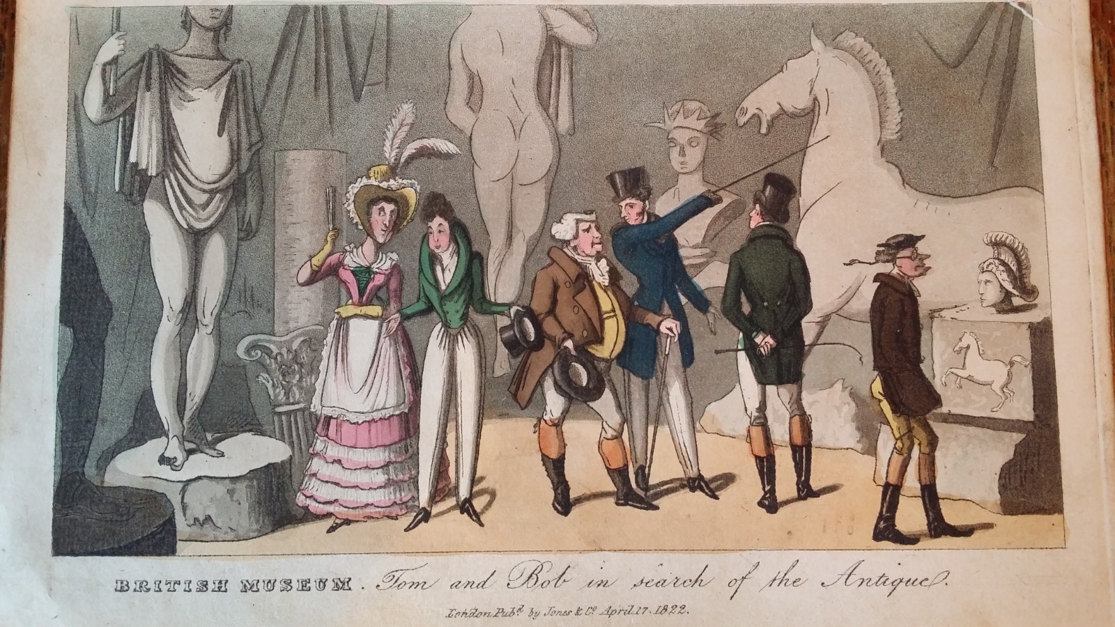 1822 REGENCY ENGRAVING – REAL LIFE IN LONDON – BRITISH MUSEUM