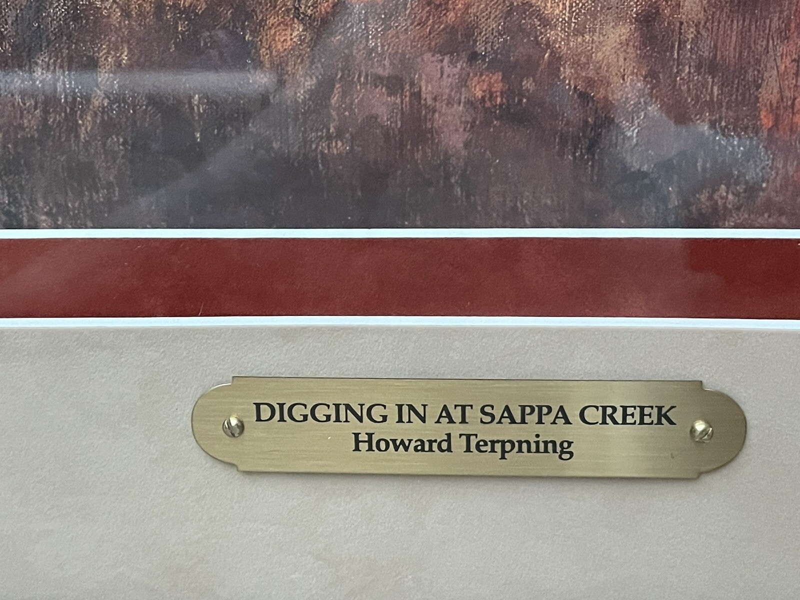 Howard Terpning LE Digging in at Sappa Creek framed print excellent condition