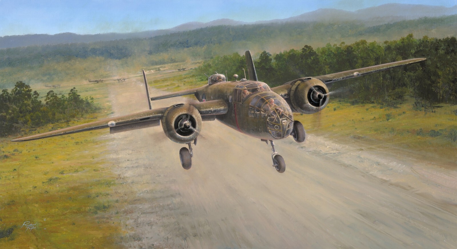 The Royce Raid by Richard Taylor art print autographed by Royce Raid veteran