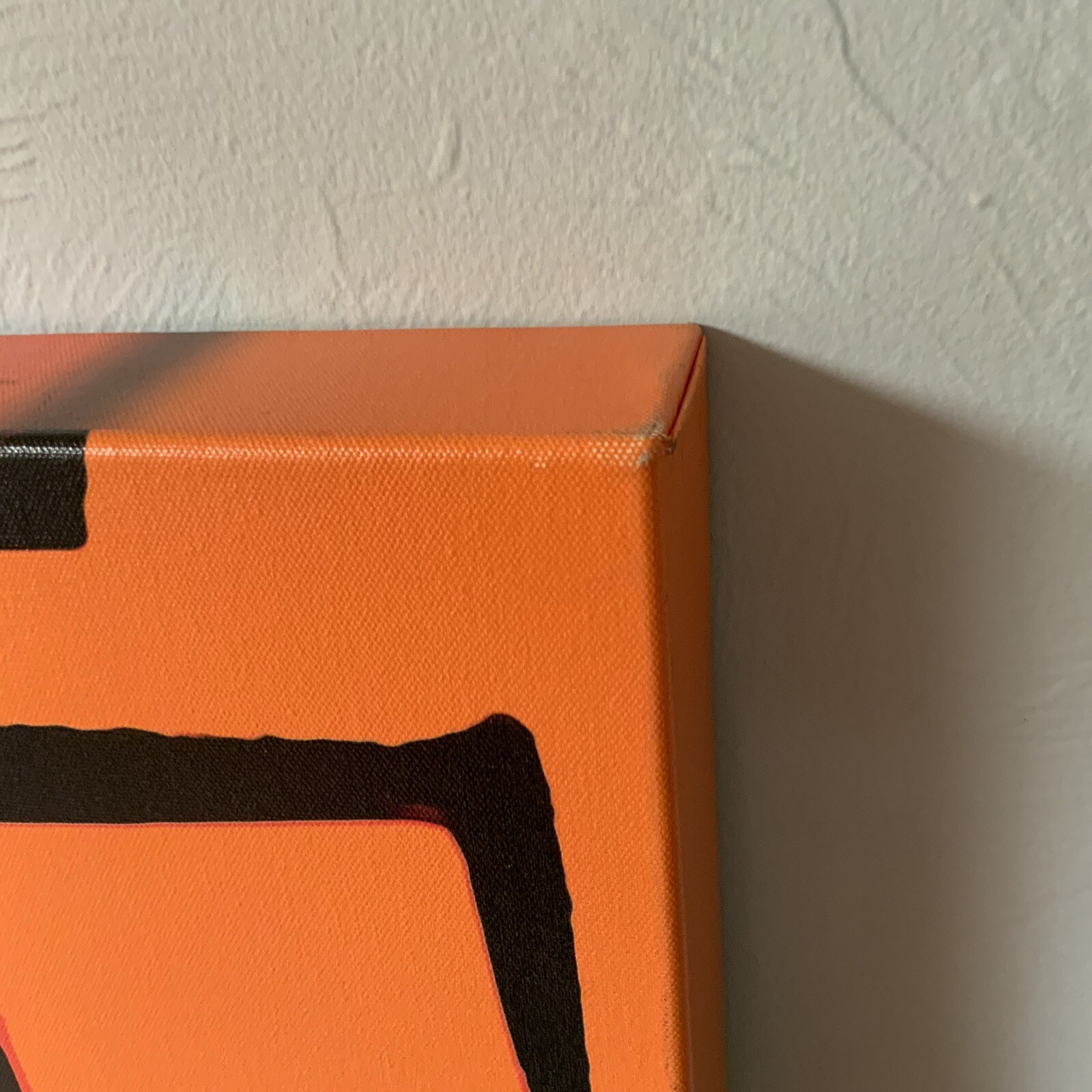 Large 36” X 36” Orange Abstract Print, Canvas Stretched, Ready to Hang