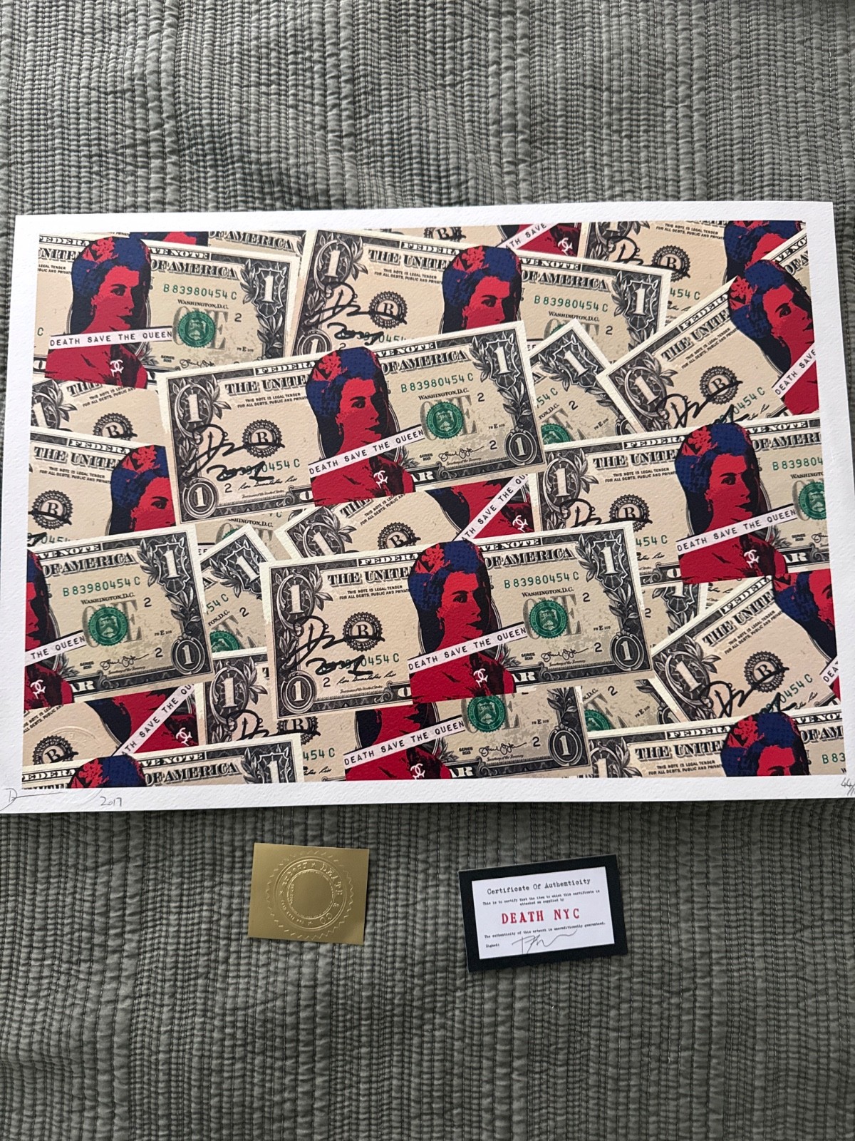 Death NYC Art Print 17 3/4 × 12 1/2 inches Signed AP 2017 COA