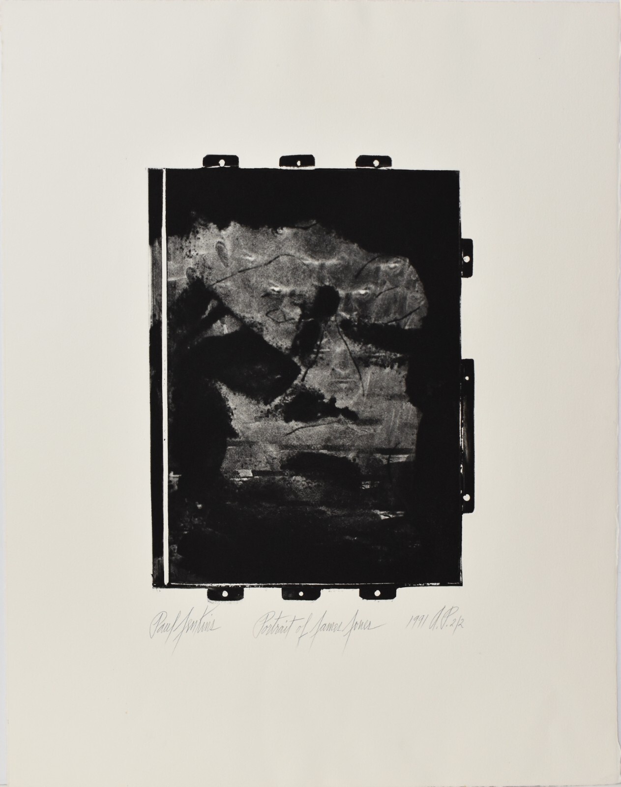 Paul Jenkins Signed Lithograph-Rare Lim.Ed-Black & White Abstract Expressionist