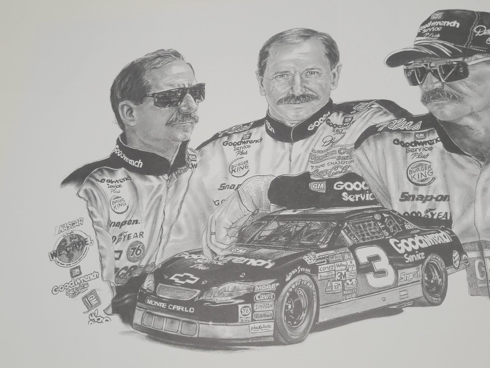 Robert S. Simon Lithograph Poster Print Dale Earnhardt Nascar HOF Legend Tribute