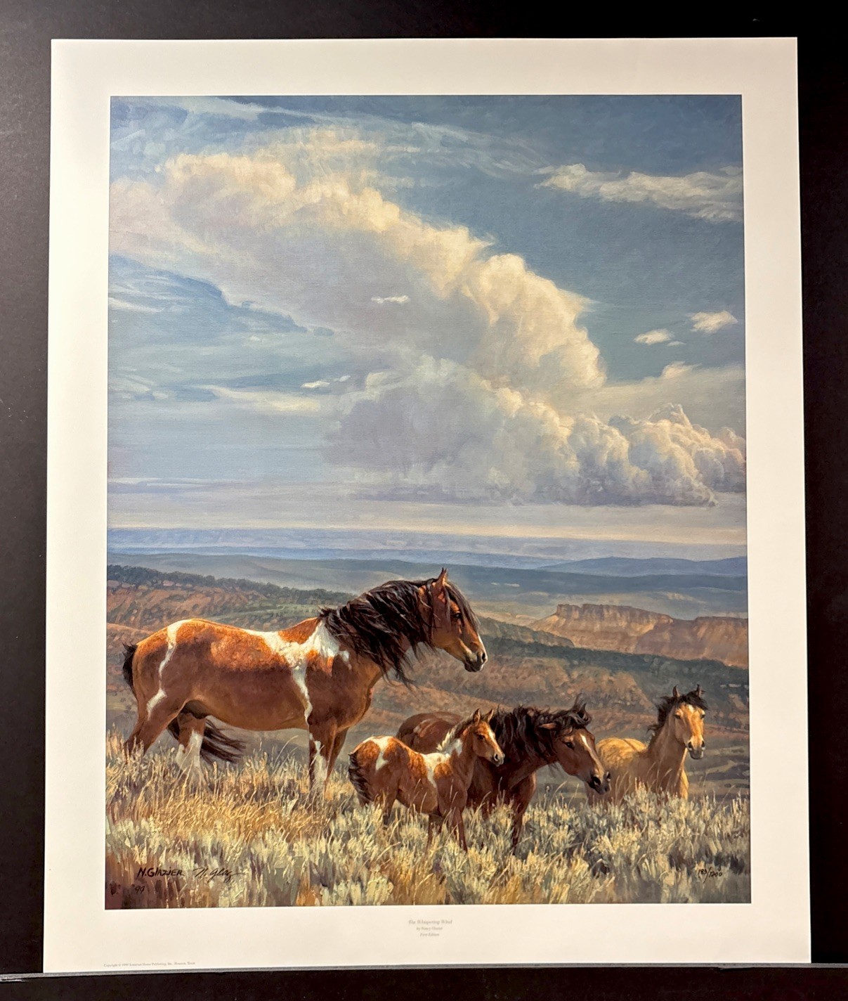 Nancy Glazier Limited Edition Signed Print “Whispering Wind” Wild Horses