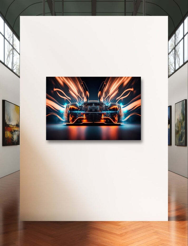 Futuristic Race Car Pop Art Ai Image Canvas Print Picture Wall Art