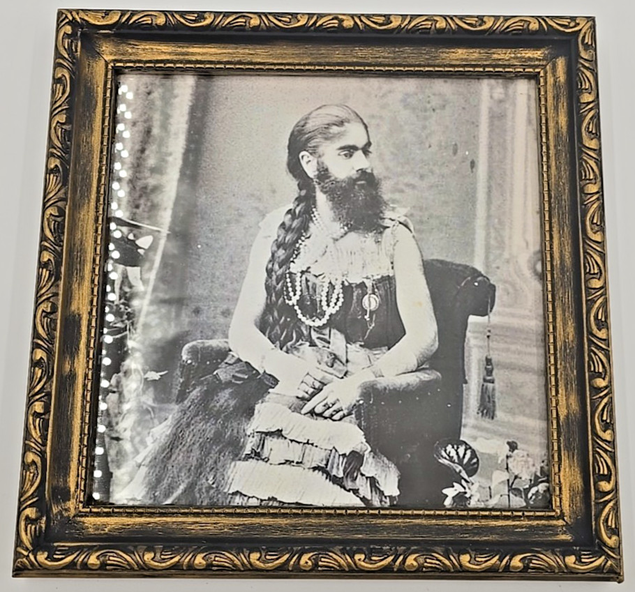 OOAK Framed Print Creepy Ephemera Human Oddities Annie Jones Bearded Lady 10″