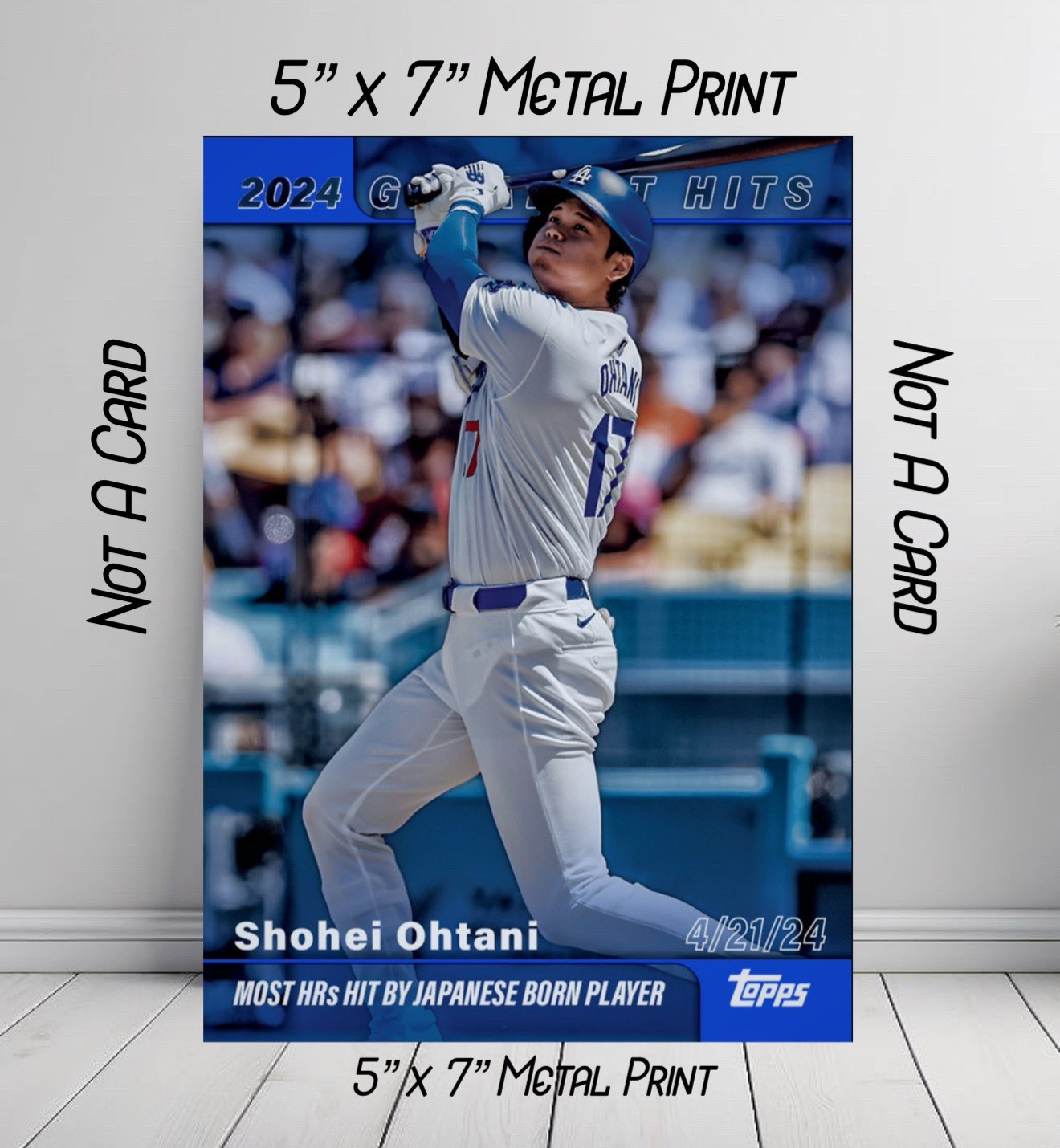 Shohei Ohtani Los Angeles Dodgers PREMIUM 5×7 Metal Print – Most HRs Japanese