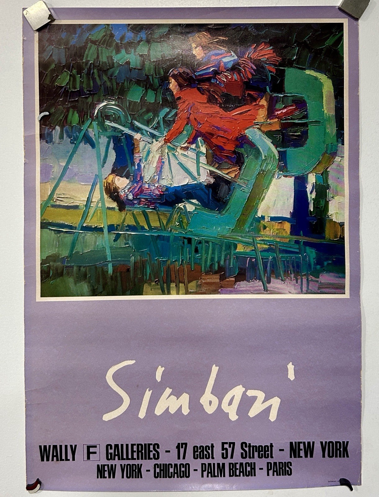 Nicola Simbari New York 1970s Original Offset Litho Exhibition Poster