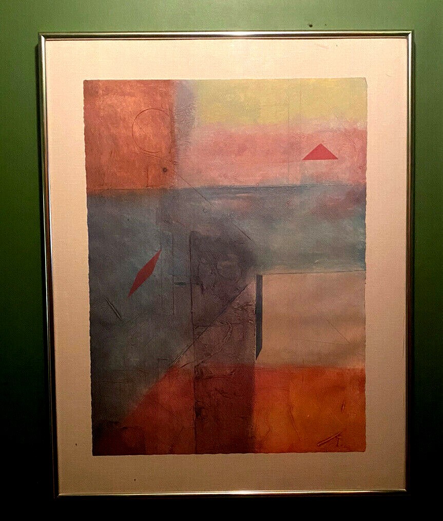 Signed C. Colby AP Deflections I Abstract 37in L x 29in W Framed Artist’ Proof