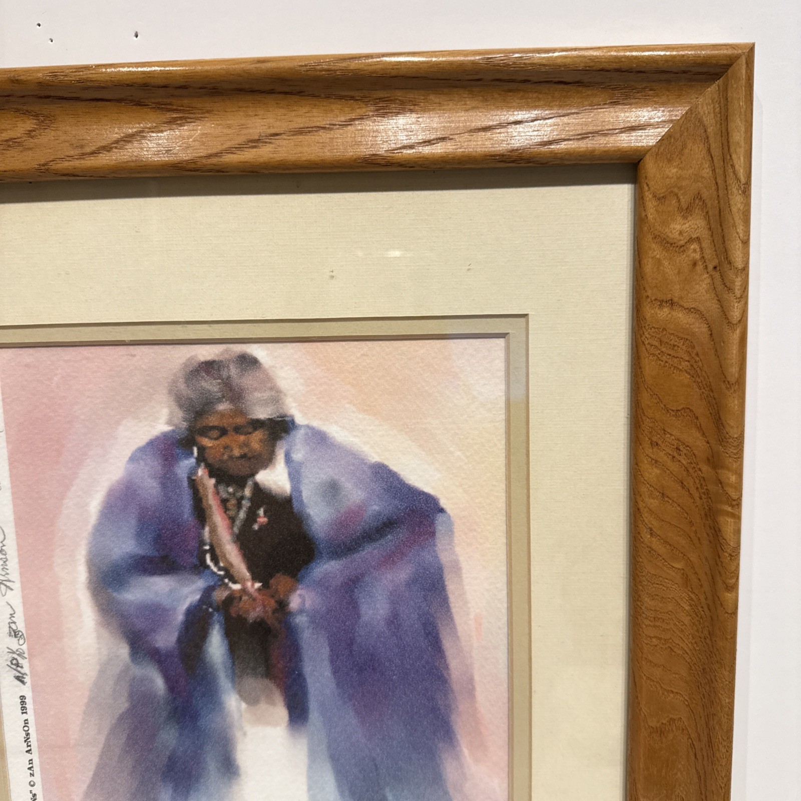 Zan Arnson Signed Artist Proof 1/10 Native American “Louise Moses” Oregon Artist