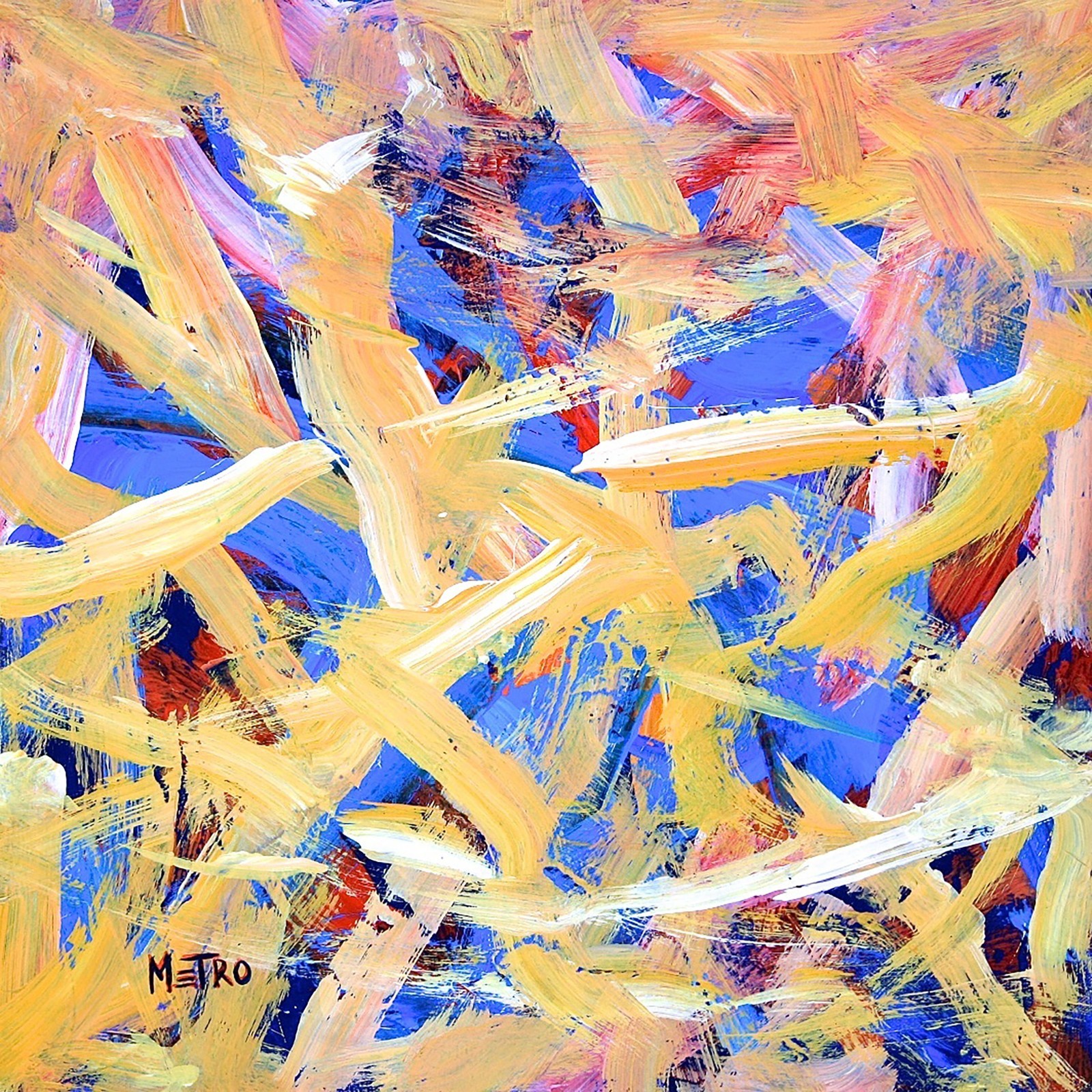 Painted by Metro “Through The Hay” 8×8 High Resolution Print Original Fine Art