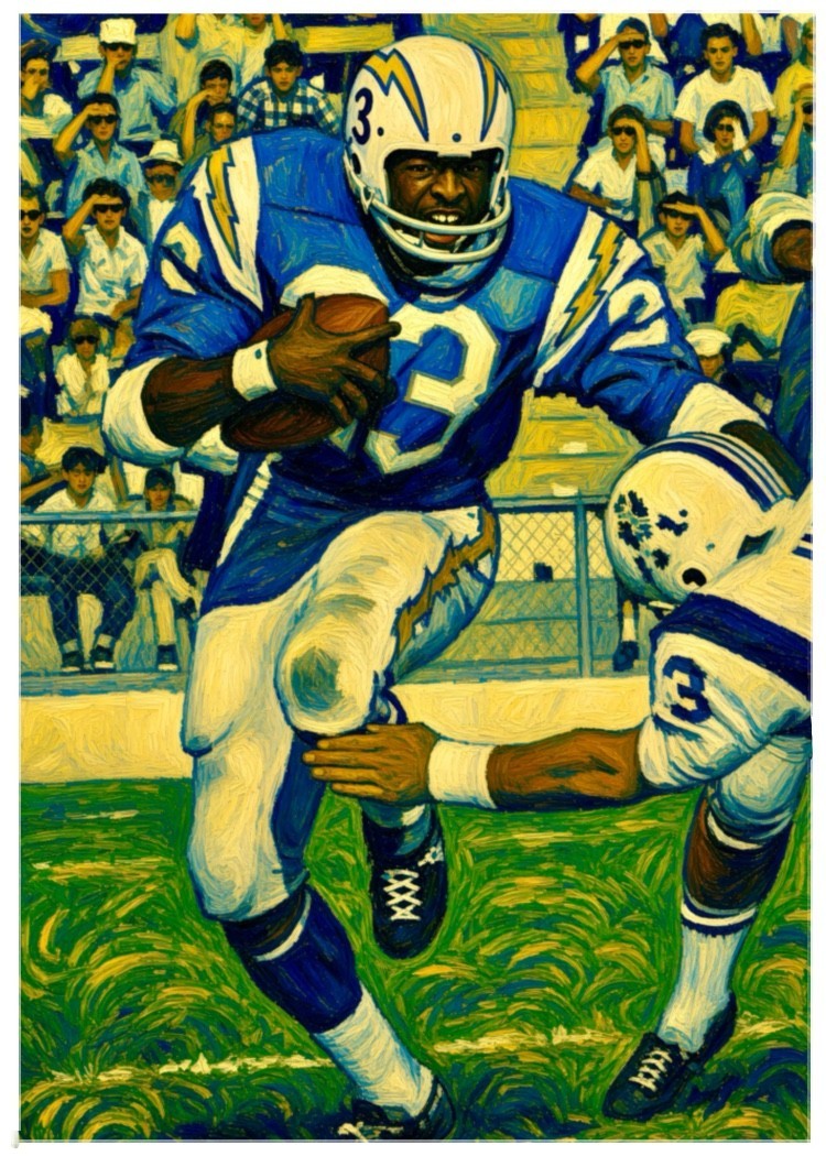 PAUL LOWE * San Diego Chargers * FOOTBALL * Illustrated Art Card * ATC ACEO