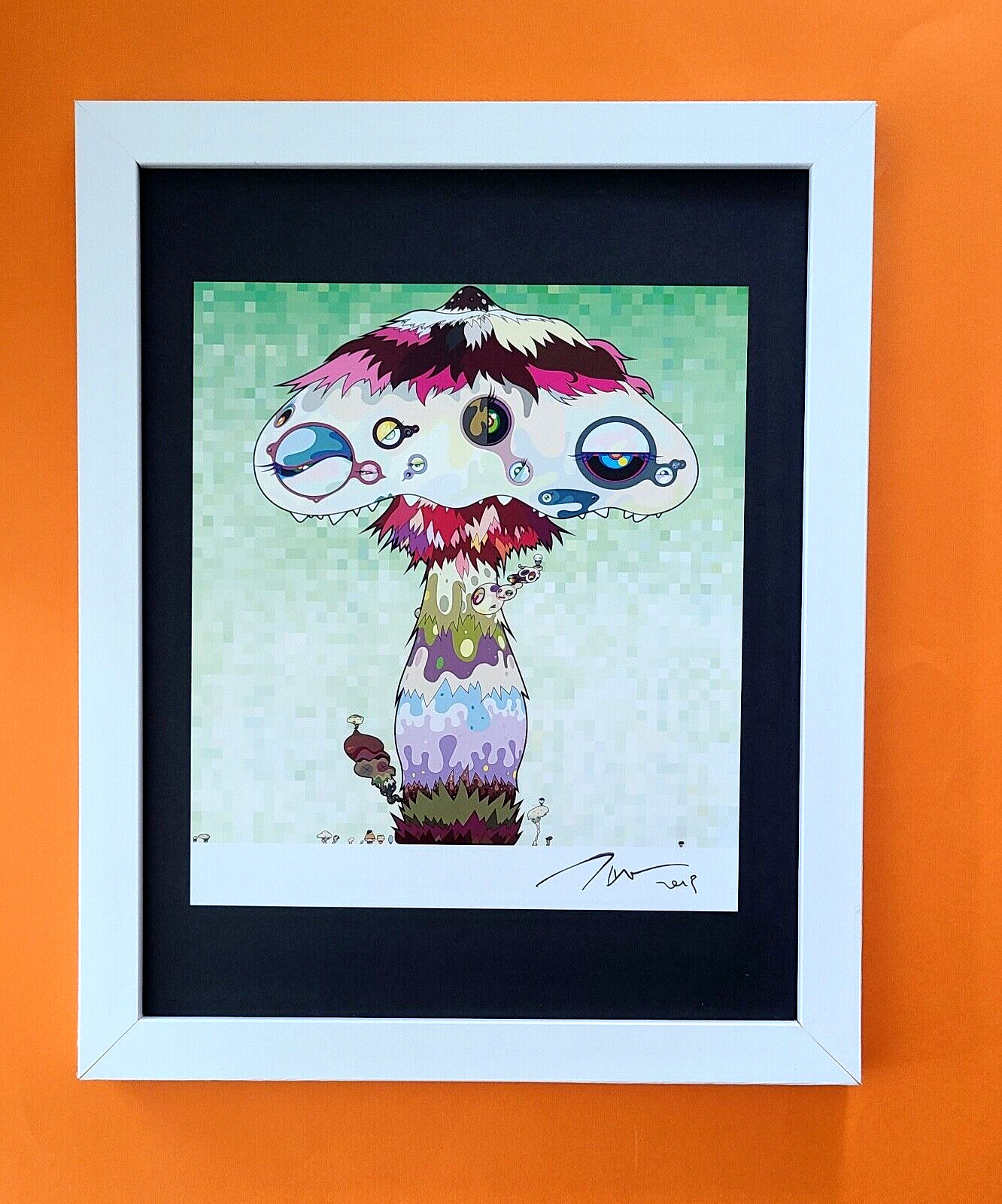 TAKASHI MURAKAMI + AWESOME SIGNED ART PRINT FROM JAPAN + WITH NEW FRAME 14x11in.