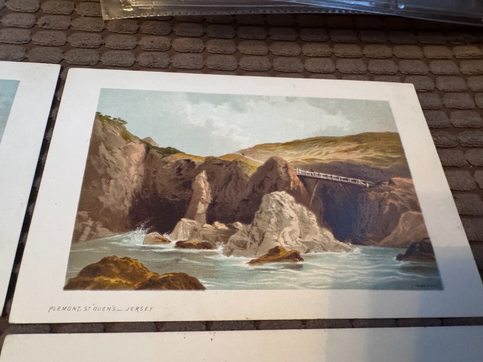 Set of 7 Antique Chromolithograph Prints of Jersey Channel Islands c.1890s
